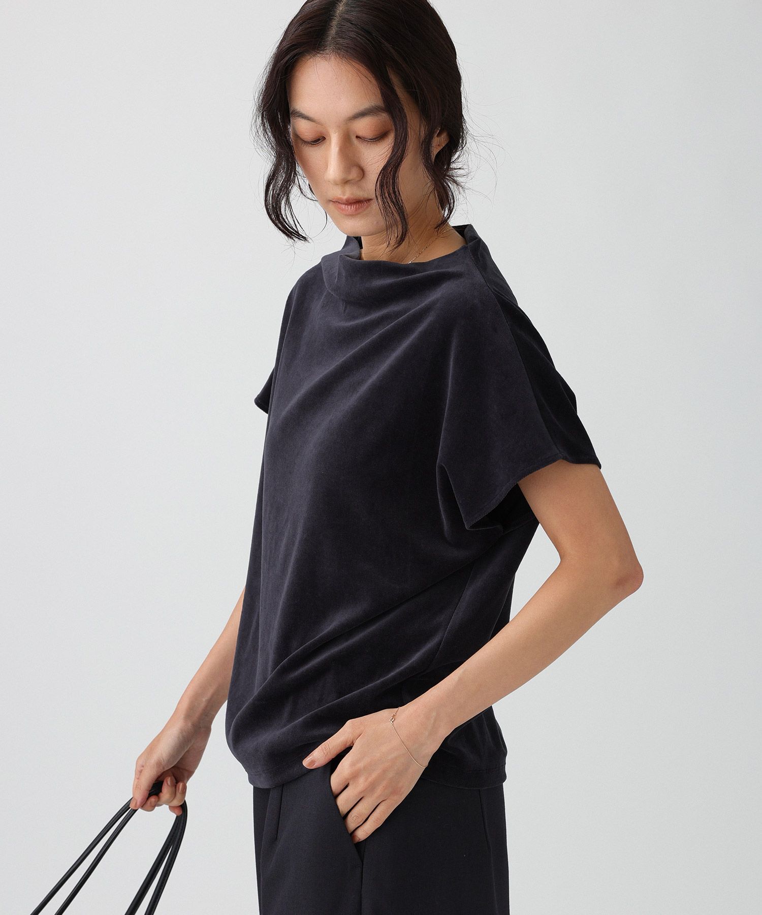 BABYLONE「【洗濯可】ベロアニュアンスカットソー」|Tシャツ・カットソー|