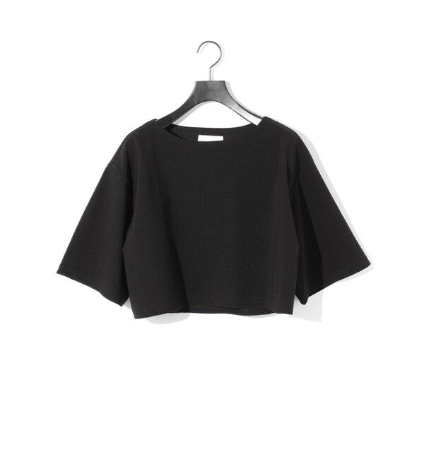 MIDIUMISOLID「MIDIUMISOLID for Ladies リブショートプルオーバー」|Tシャツ・カットソー|ブラック