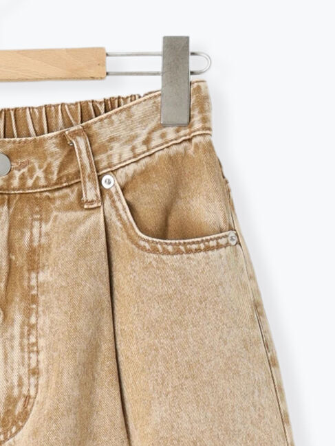 Samansa Mos2「デニム裾レースワイドパンツ」|その他|