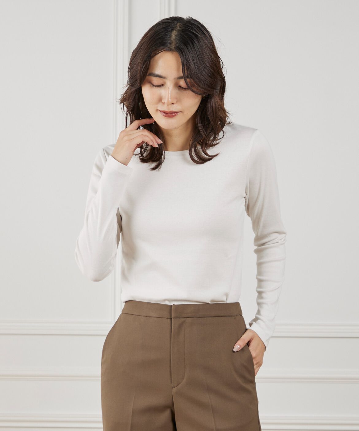 DAY by DAY it&rsquo;s international「ベーシッククルーネックカットソー《スビン綿MIXフライス》」|Tシャツ・カットソー|グレー1