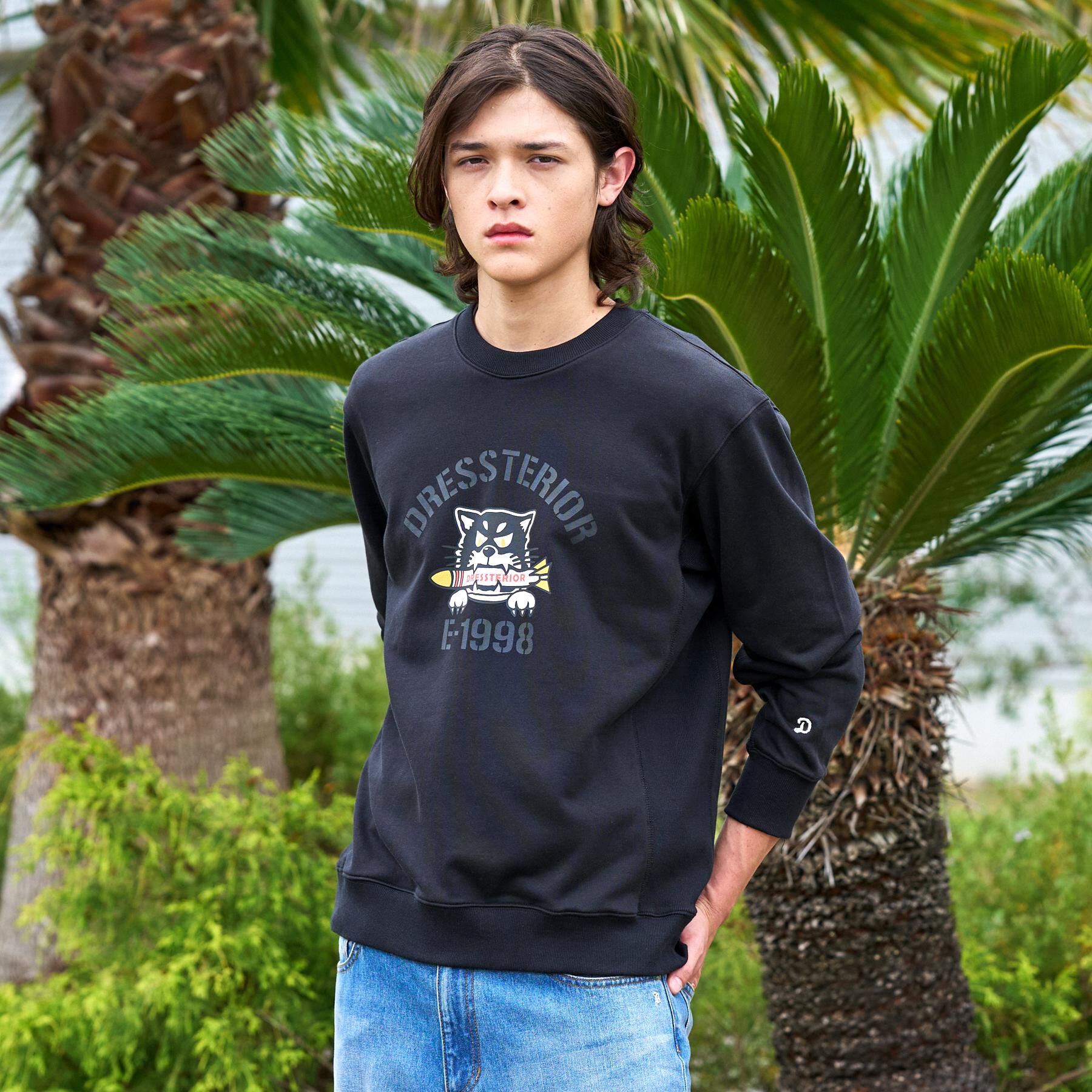 DRESSTERIOR「◆ミサイルキャット スウェットクルーネックTシャツ」|Tシャツ・カットソー|