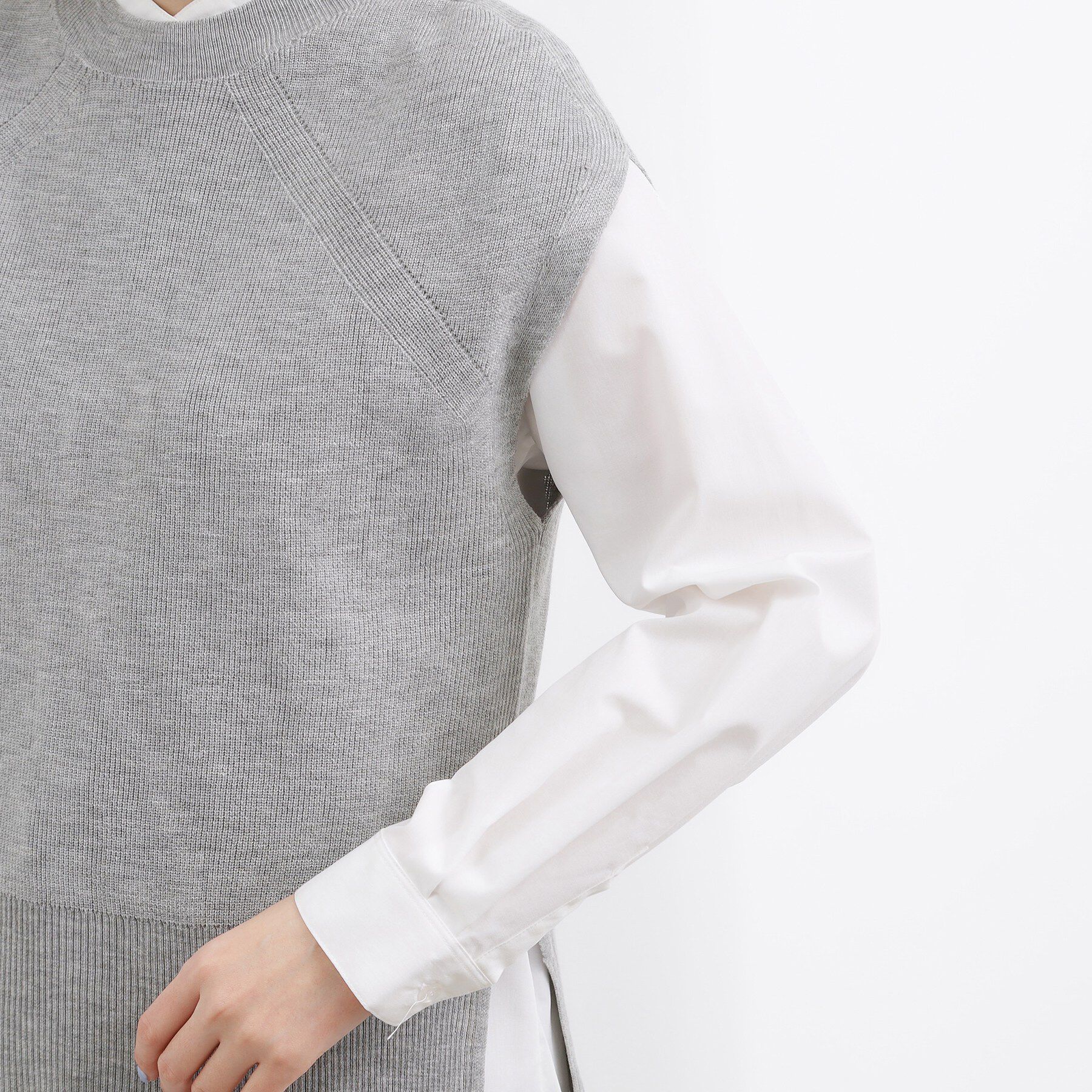 grove「【2点SET】一枚でコーデが決まる！ニットベスト&times;シャツSET」|シャツ・ブラウス|