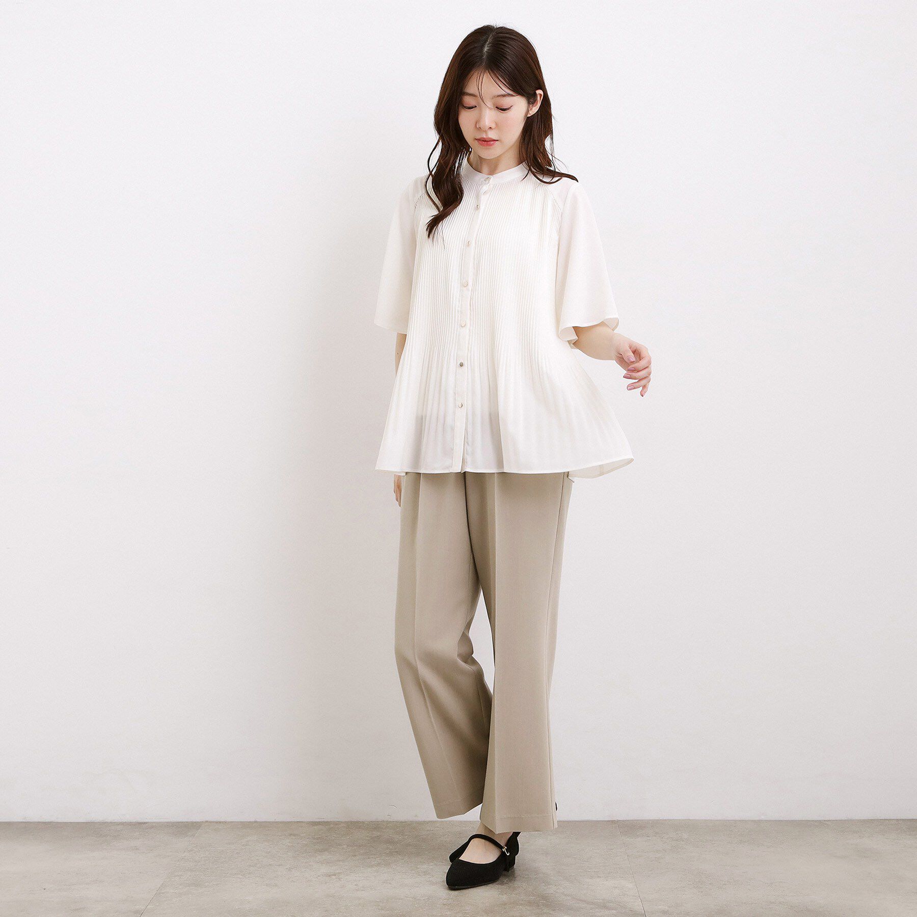 grove「【体系カバー◎】大人フェミニン消しプリーツブラウス」|シャツ・ブラウス|