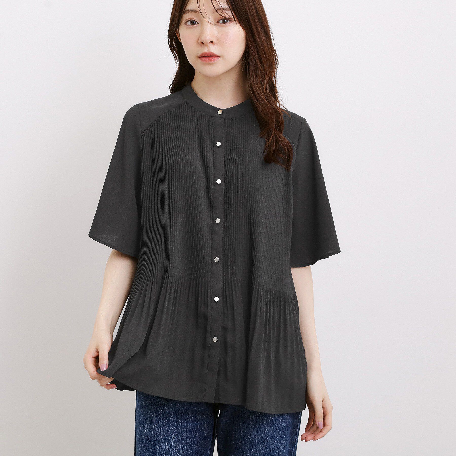 grove「【体系カバー◎】大人フェミニン消しプリーツブラウス」|シャツ・ブラウス|