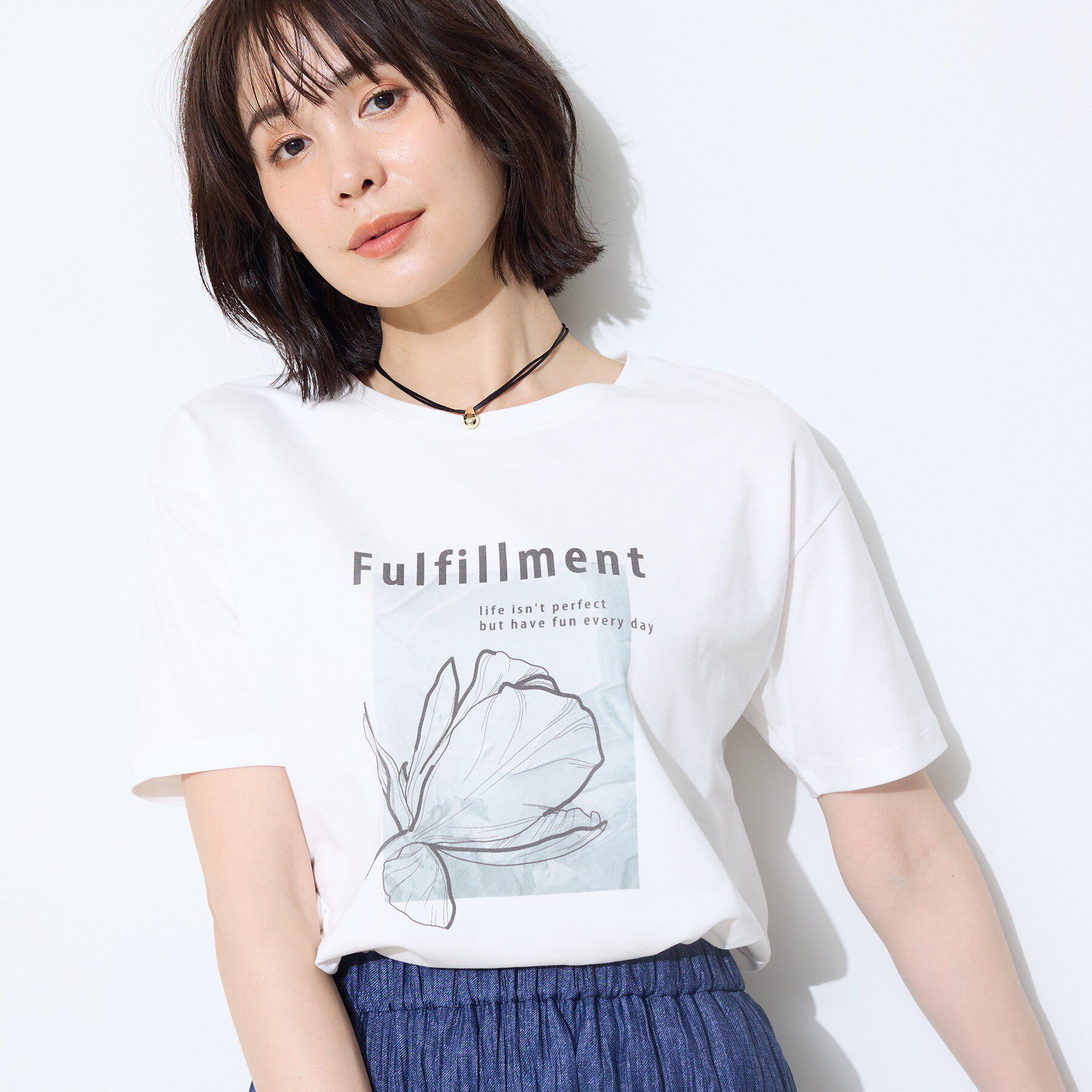 INDIVI「【UVケア／選べるグラフィック】スムースジャージTシャツ」|Tシャツ・カットソー|