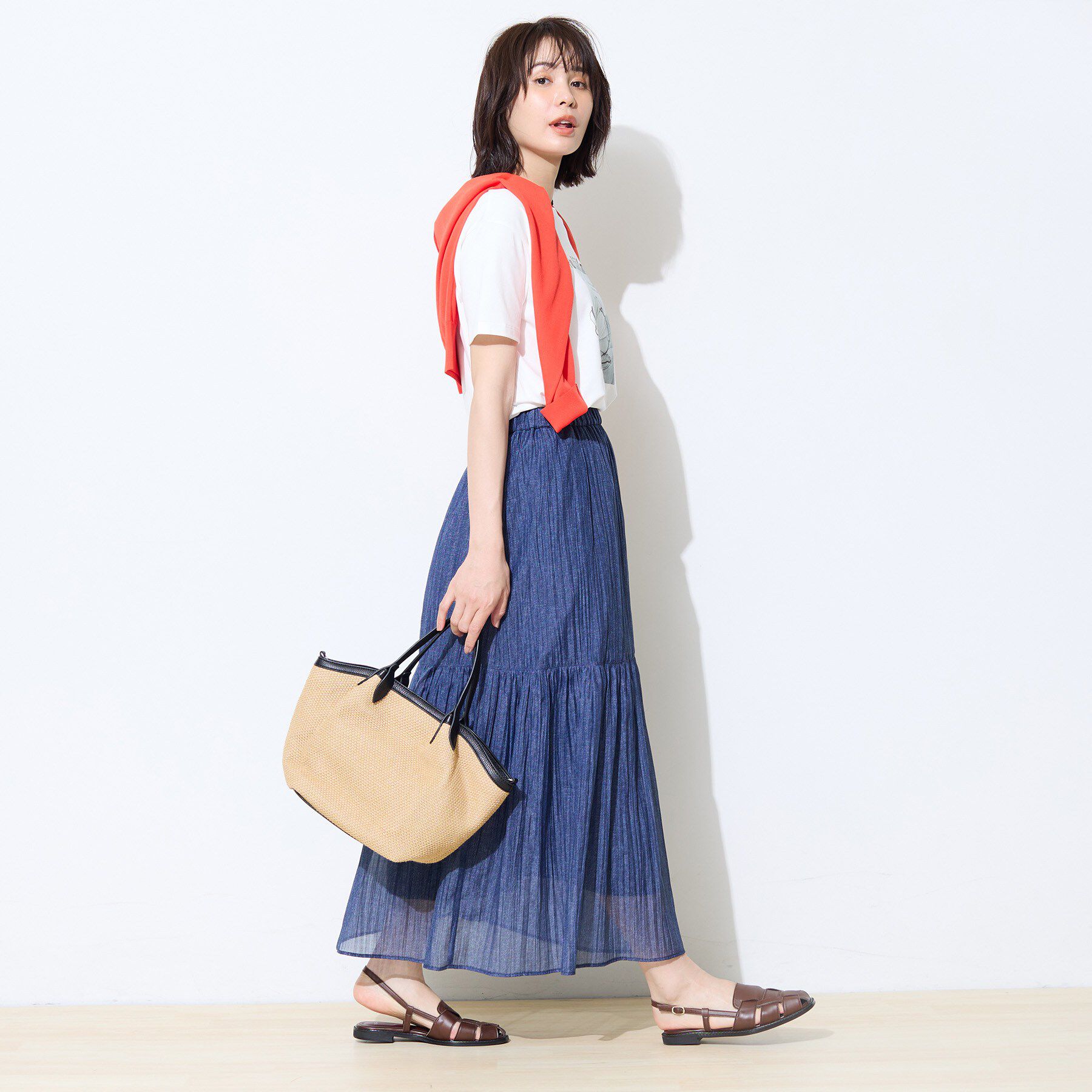 INDIVI「【UVケア／選べるグラフィック】スムースジャージTシャツ」|Tシャツ・カットソー|