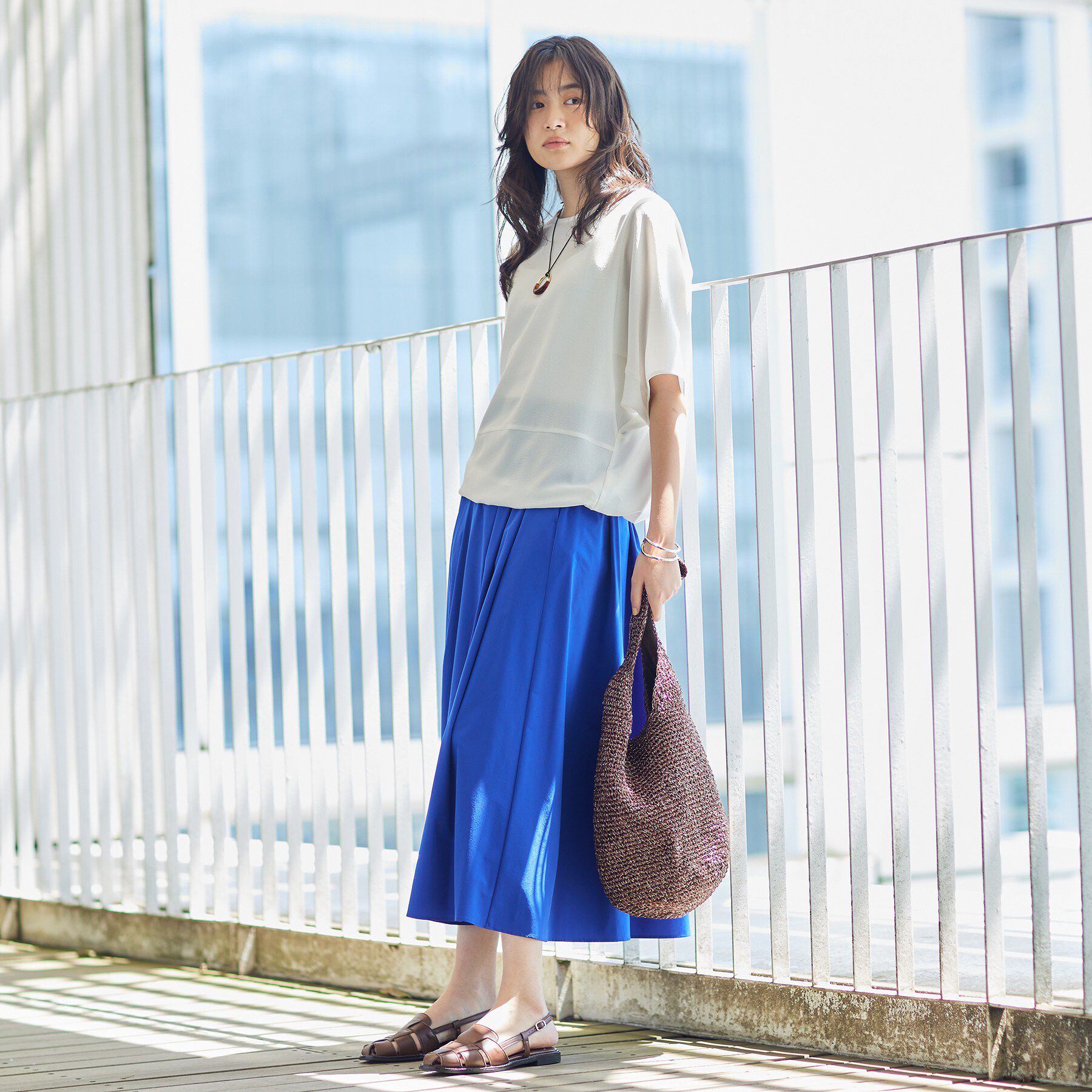 INDIVI「【洗える／2WAY／裾ドロスト付き】 ドルマンスリーブチュニックトップス」|Tシャツ・カットソー|