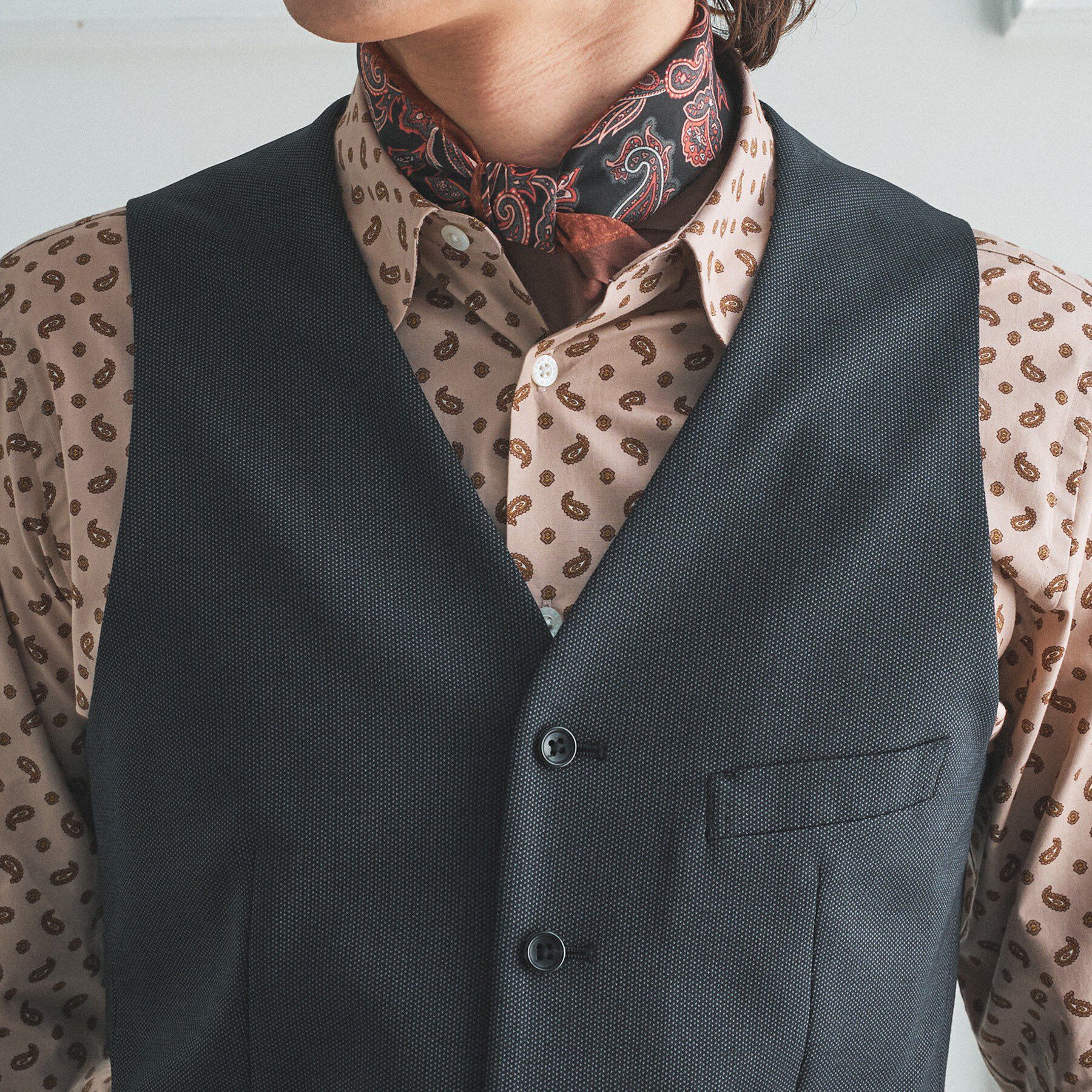 TAKEO KIKUCHI「【BOWLER HAT LABEL】ピンヘッドジャージ べスト」|スーツ|