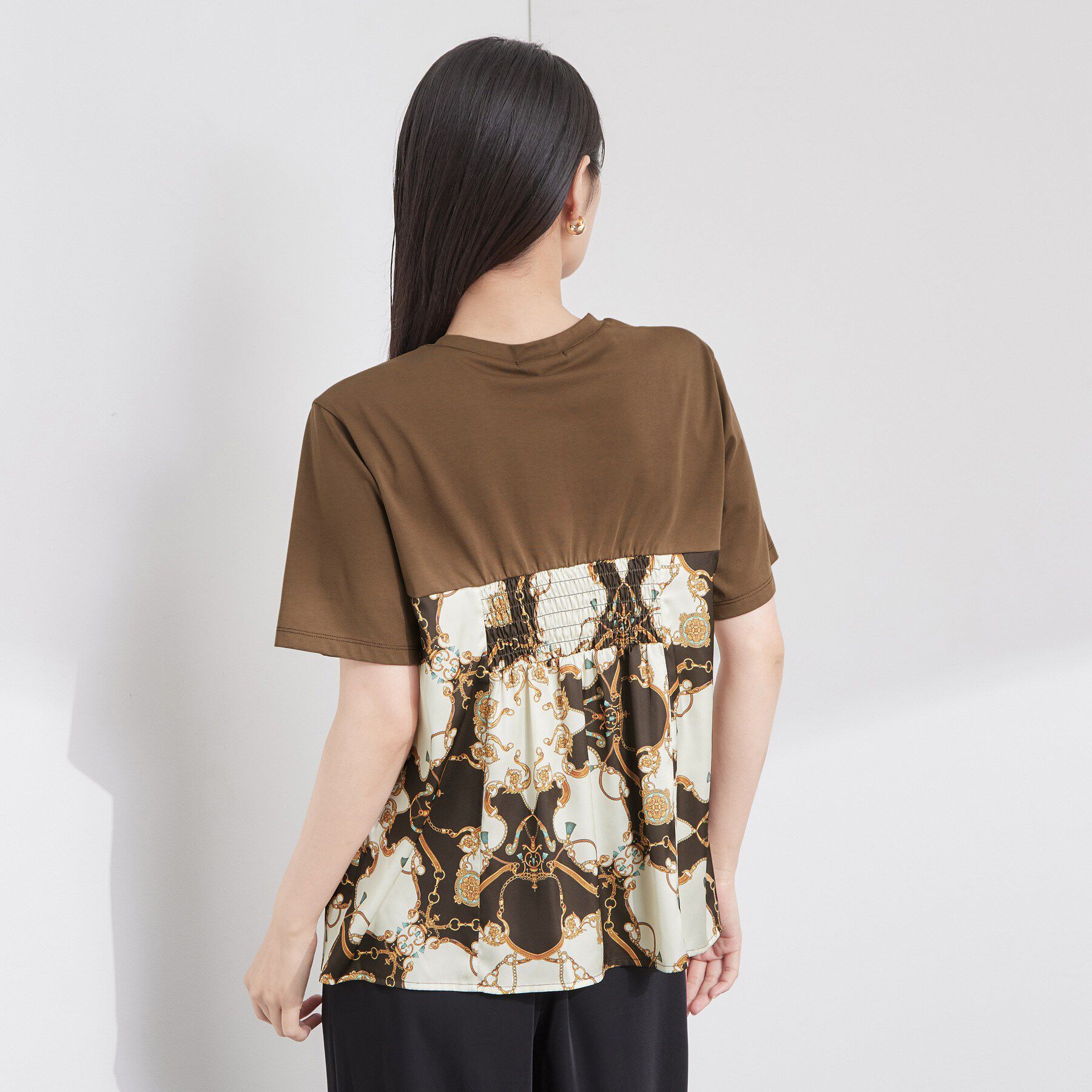 OPAQUE.CLIP「スカーフドッキング ビスチェカットソー【洗濯機OK】」|Tシャツ・カットソー|