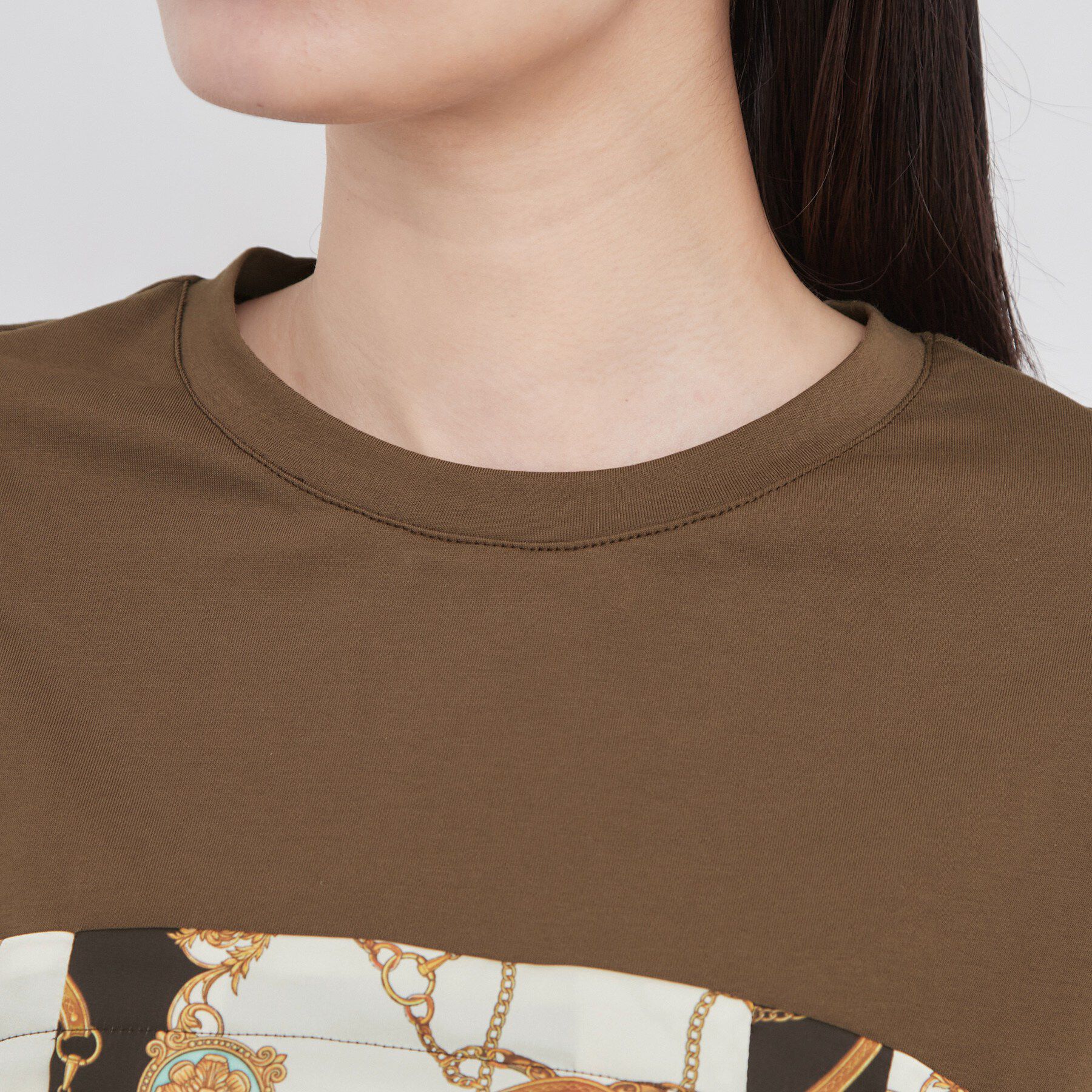 OPAQUE.CLIP「スカーフドッキング ビスチェカットソー【洗濯機OK】」|Tシャツ・カットソー|