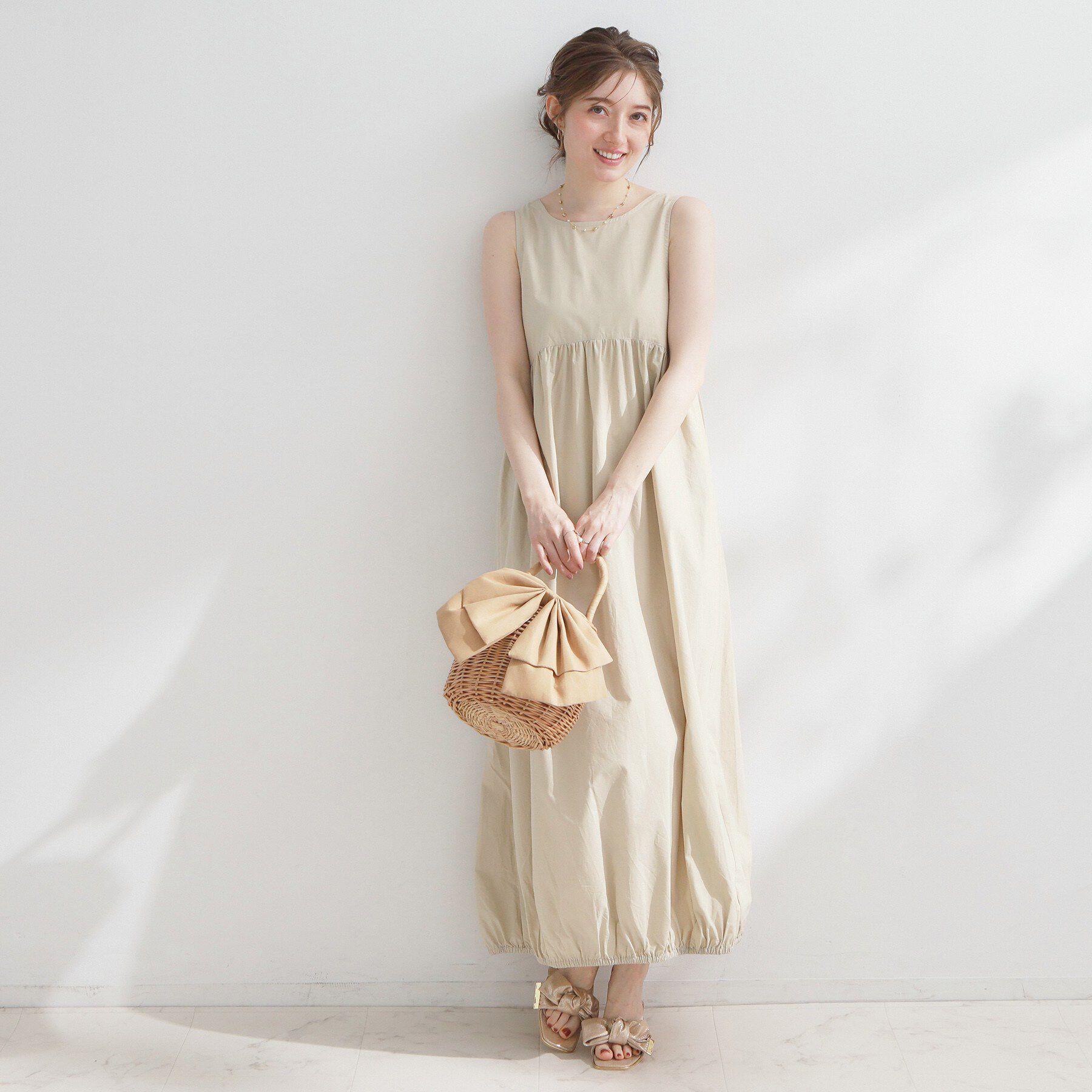 Couture broach「ノースリーブバルーンワンピース」|ワンピース|ベージュ(052)