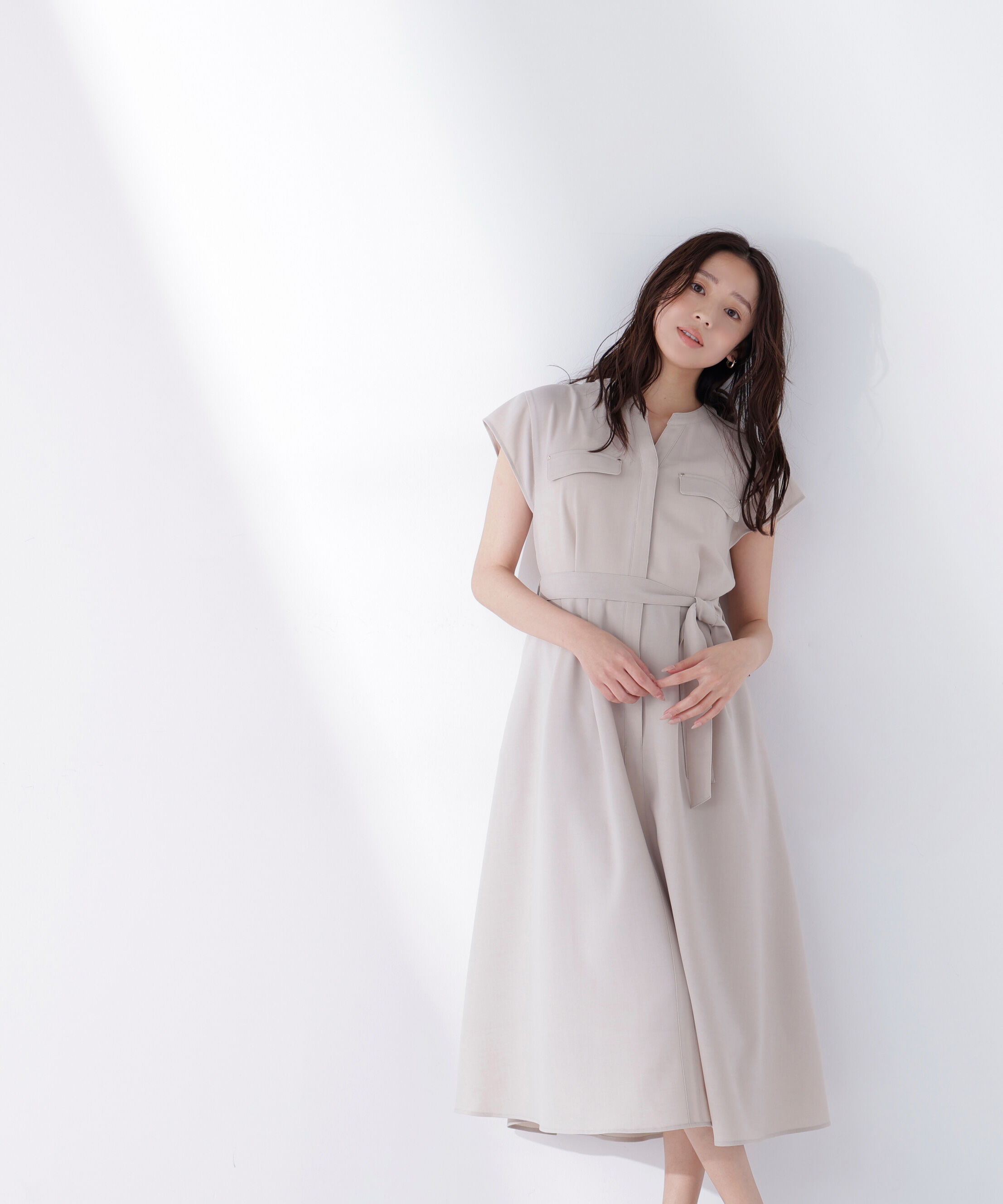  「スキッパーポケットシャツワンピース」|ワンピース|