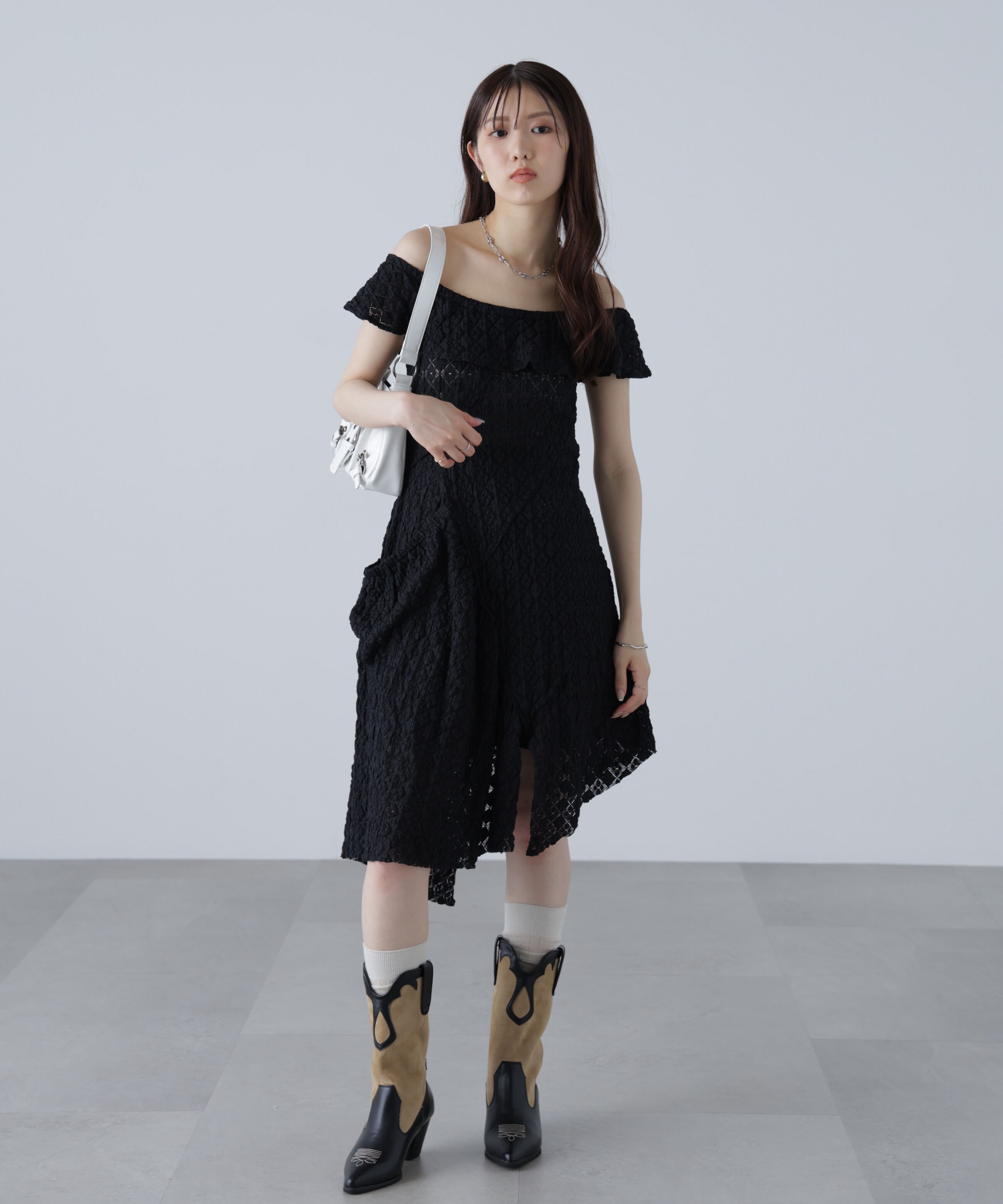  「イレヘムオフショルミニワンピース」|ワンピース|