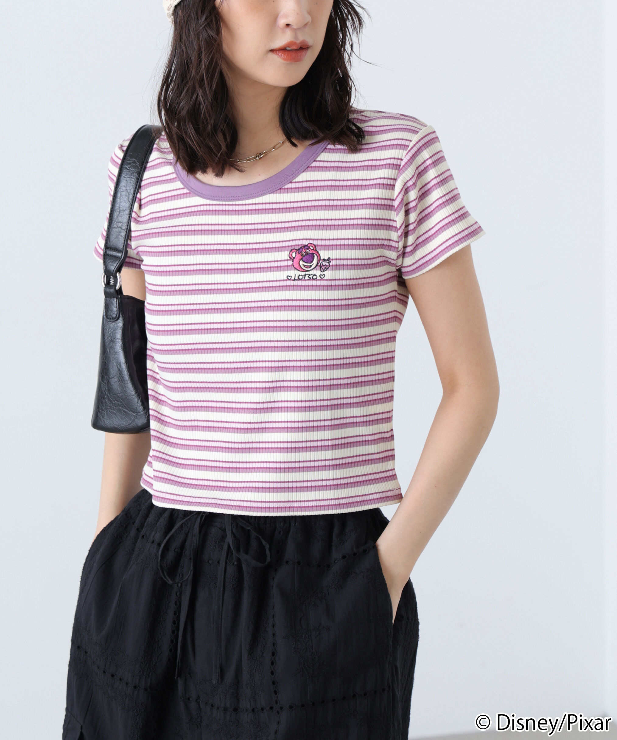  「ワンポイント刺繍半袖ボーダーカットソー」|Tシャツ・カットソー|ロッツォ