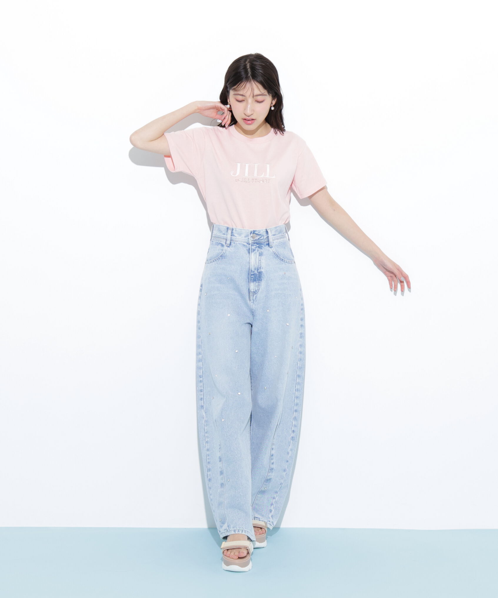  「オーガニックコットン刺繍＆ホットフィットロゴTシャツ」|Tシャツ・カットソー|