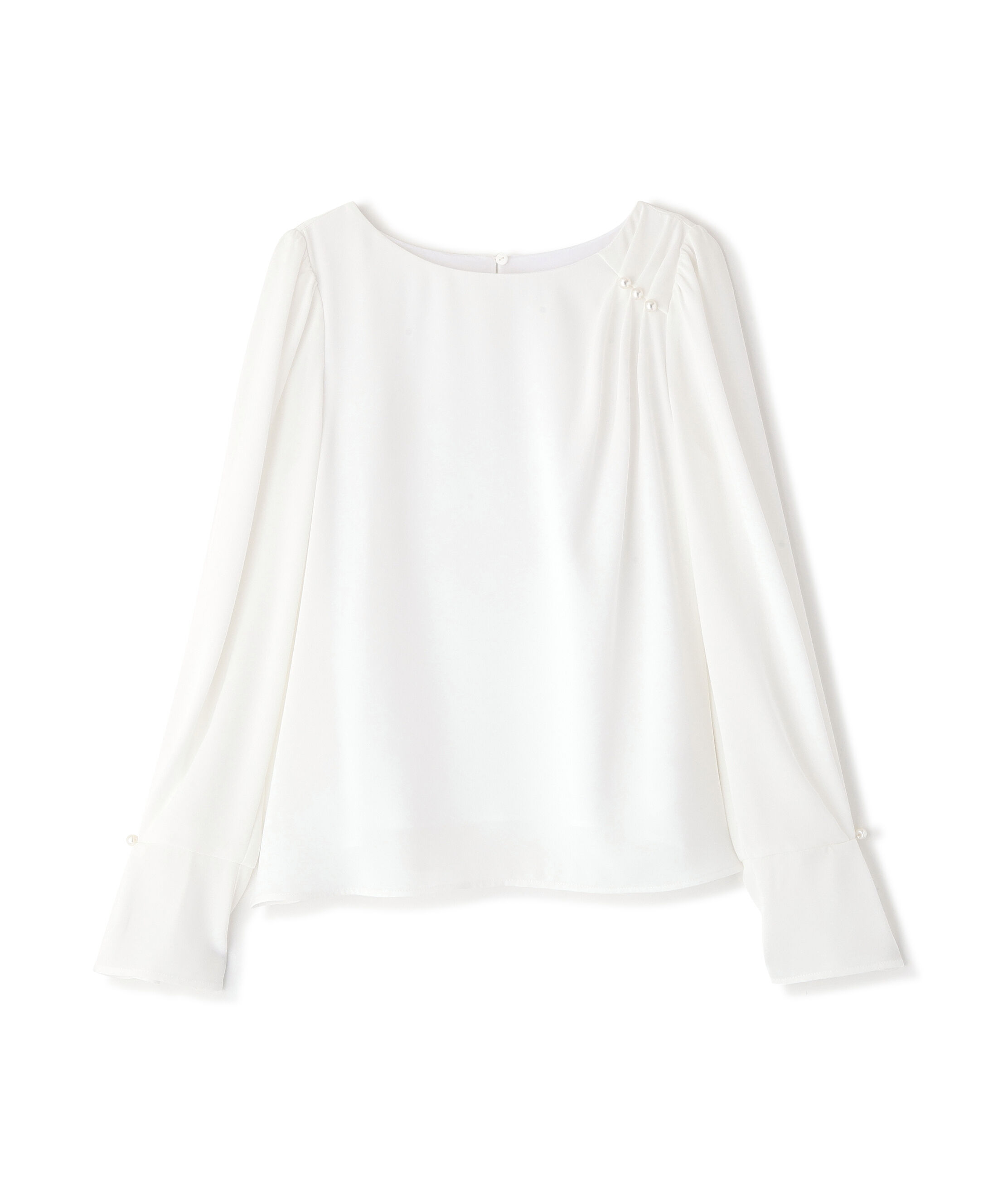 PROPORTION BODY DRESSING「パール付きニュアンスネックブラウス 26SS」|シャツ・ブラウス|