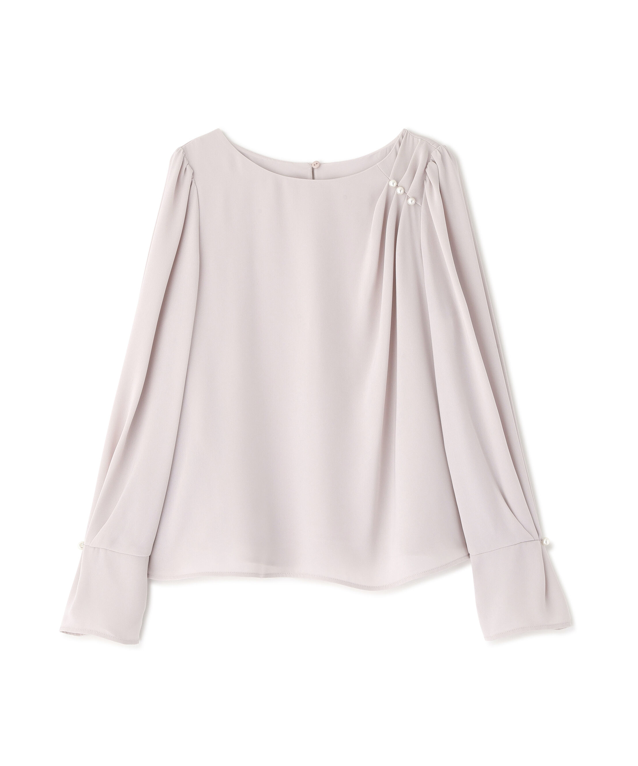 PROPORTION BODY DRESSING「パール付きニュアンスネックブラウス 26SS」|シャツ・ブラウス|