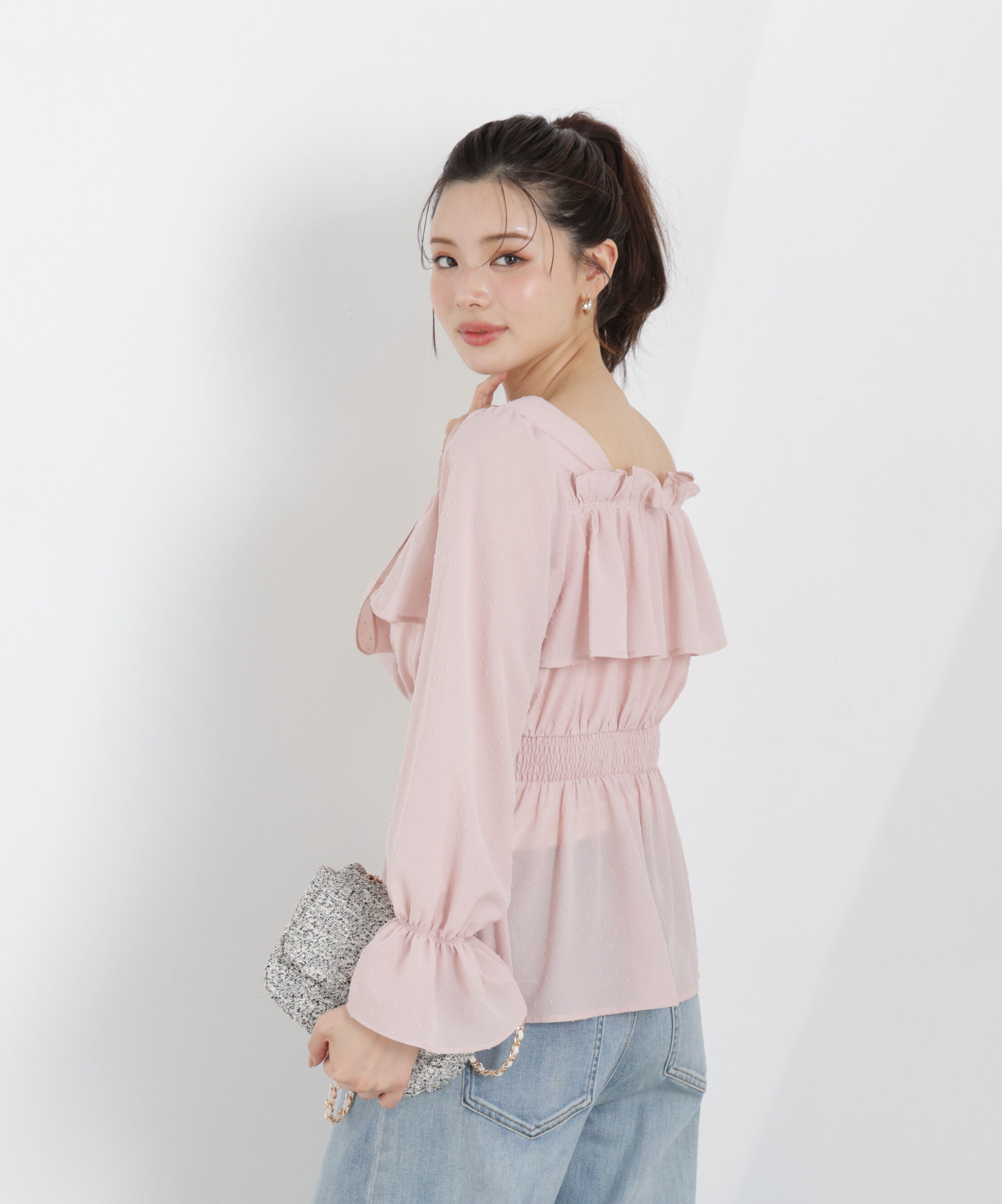PROPORTION BODY DRESSING「＜ウォッシャブル＞フリルシャーリングブラウス　26SS」|シャツ・ブラウス|