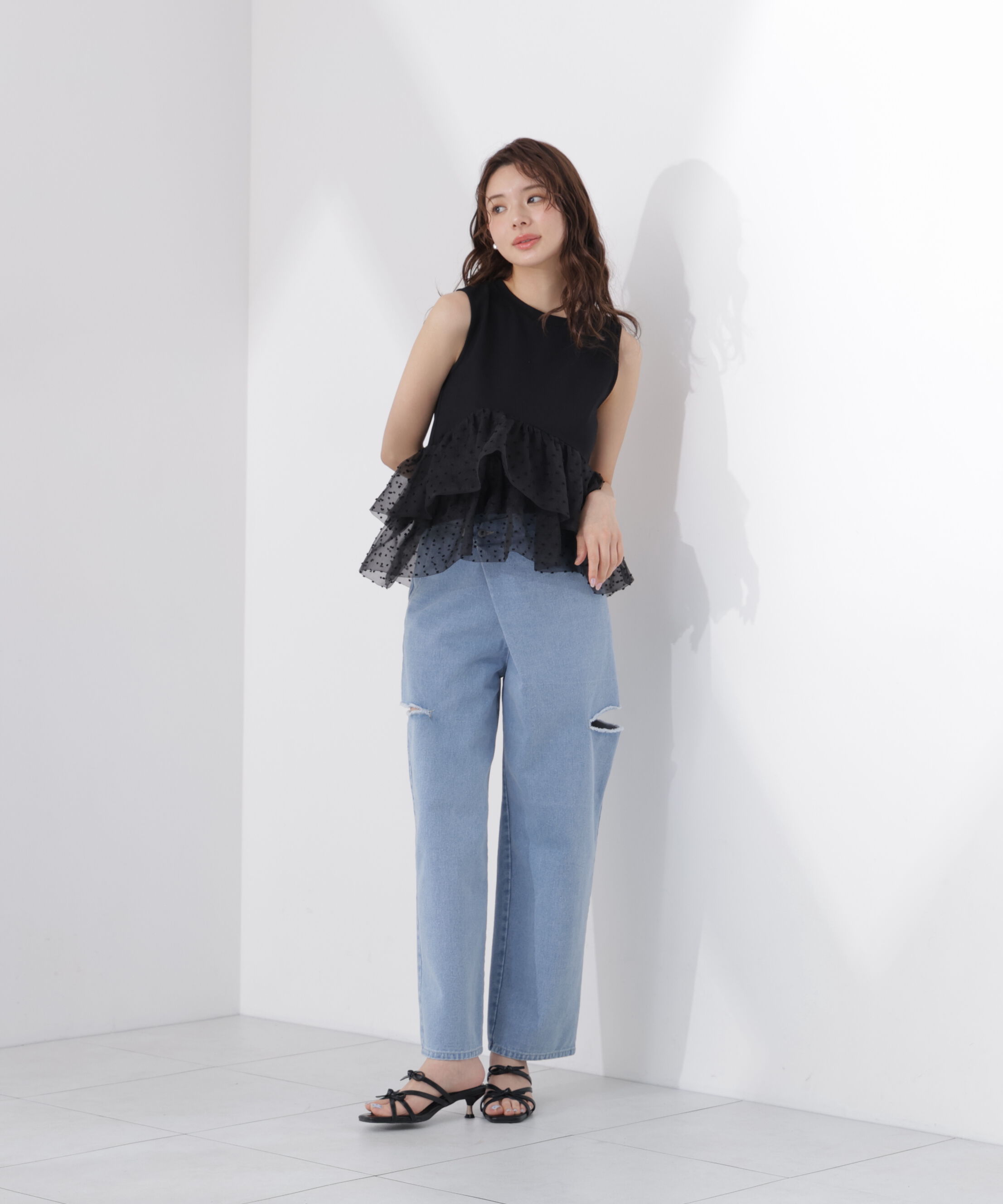 PROPORTION BODY DRESSING「＜EDIT COLOGNE＞ドットチュールカットソー」|Tシャツ・カットソー|