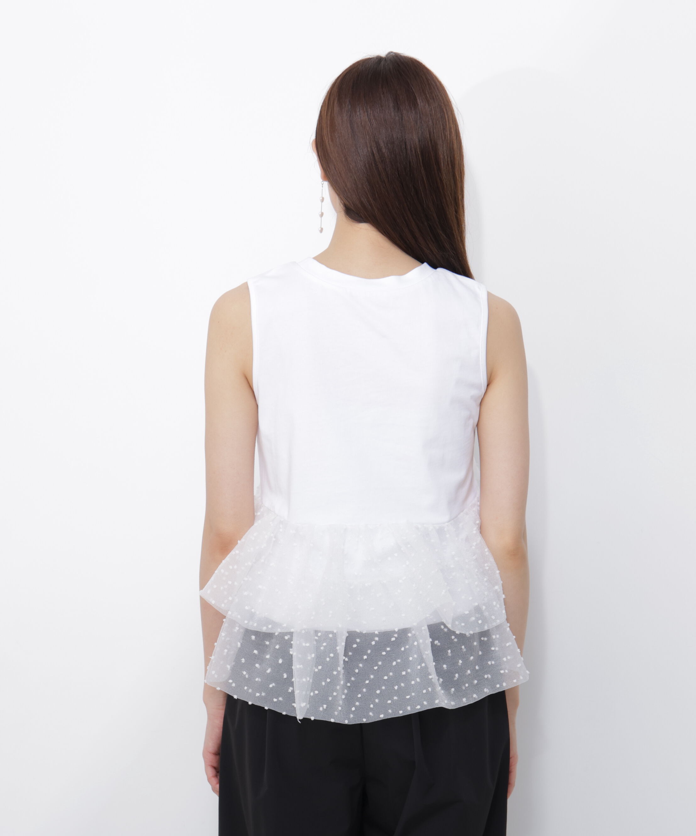 PROPORTION BODY DRESSING「＜EDIT COLOGNE＞ドットチュールカットソー」|Tシャツ・カットソー|