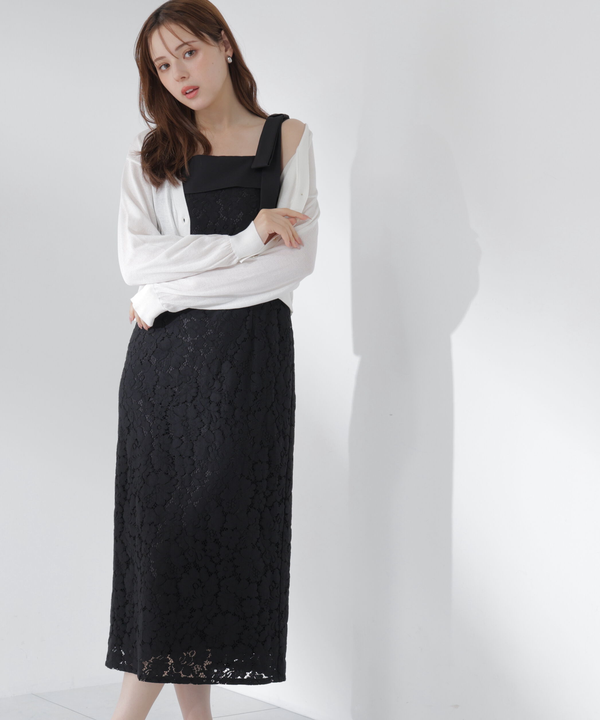 PROPORTION BODY DRESSING「リボン付きレースワンピース」|ワンピース|