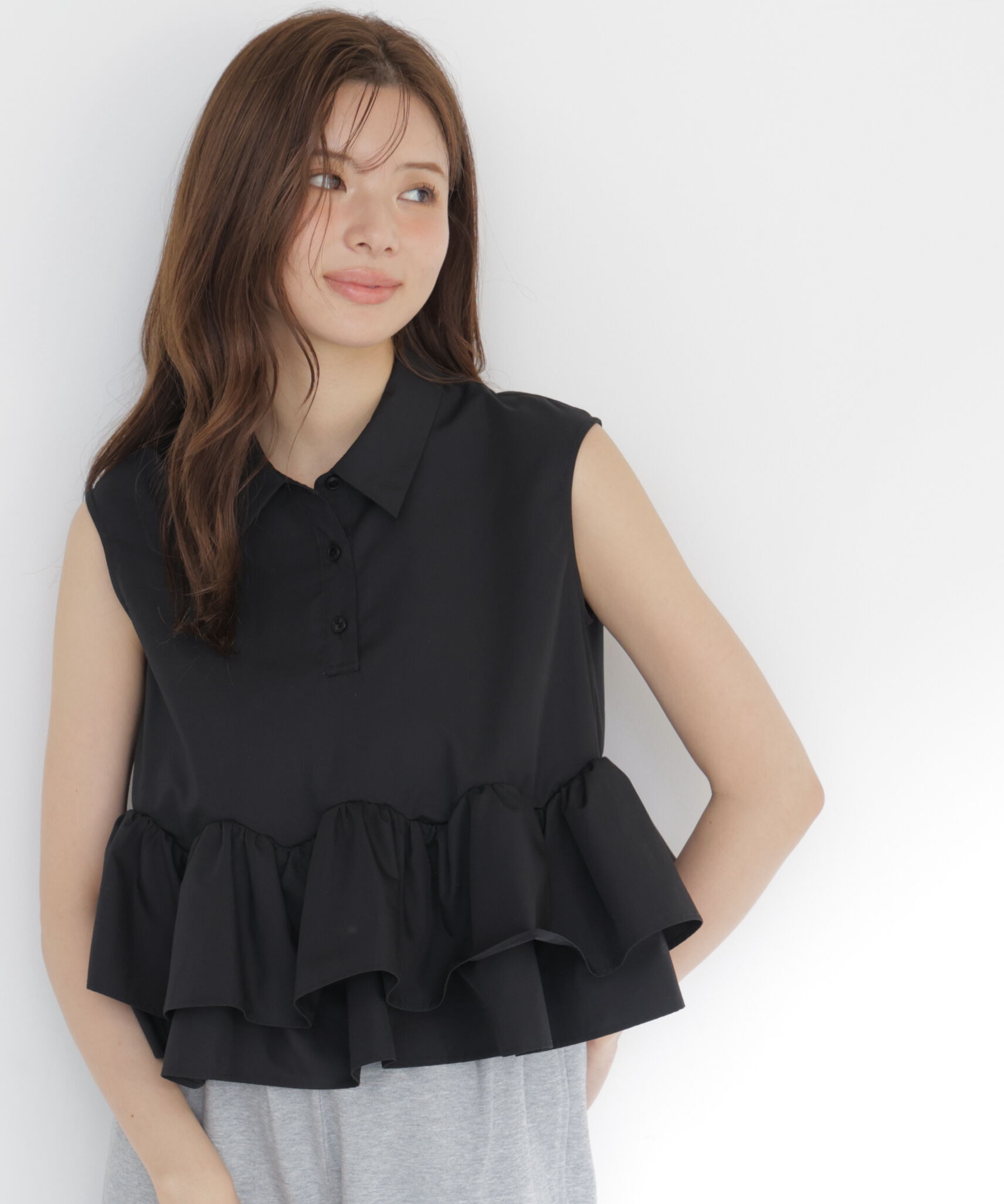 PROPORTION BODY DRESSING「＜a/mie＞フリルヘムブラウス」|シャツ・ブラウス|