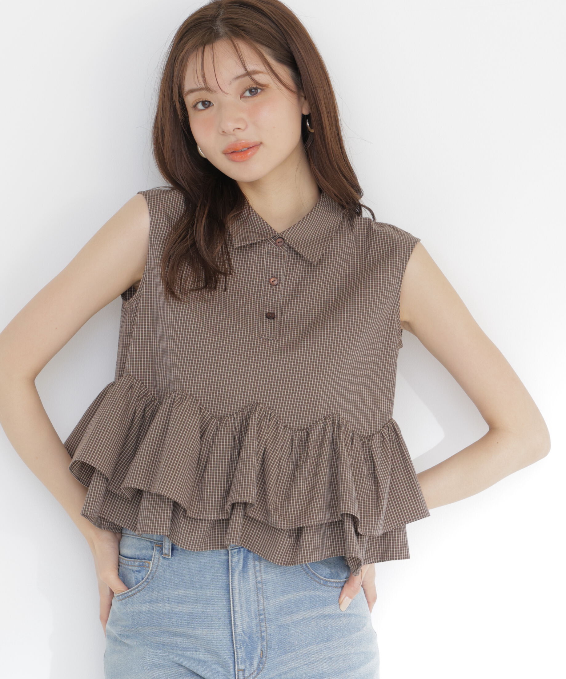 PROPORTION BODY DRESSING「＜a/mie＞フリルヘムブラウス」|シャツ・ブラウス|ブラウンチェ 1