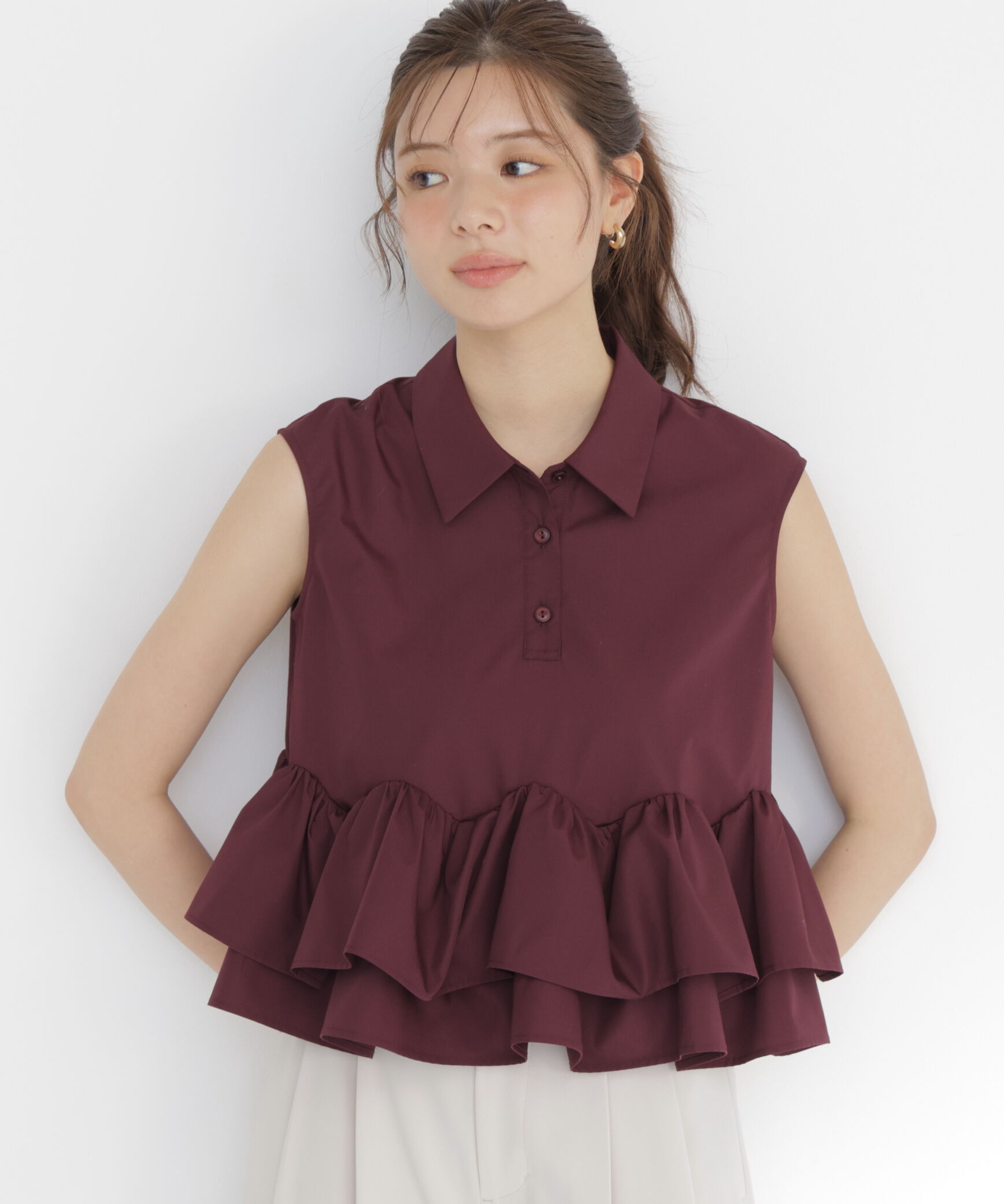 PROPORTION BODY DRESSING「＜a/mie＞フリルヘムブラウス」|シャツ・ブラウス|