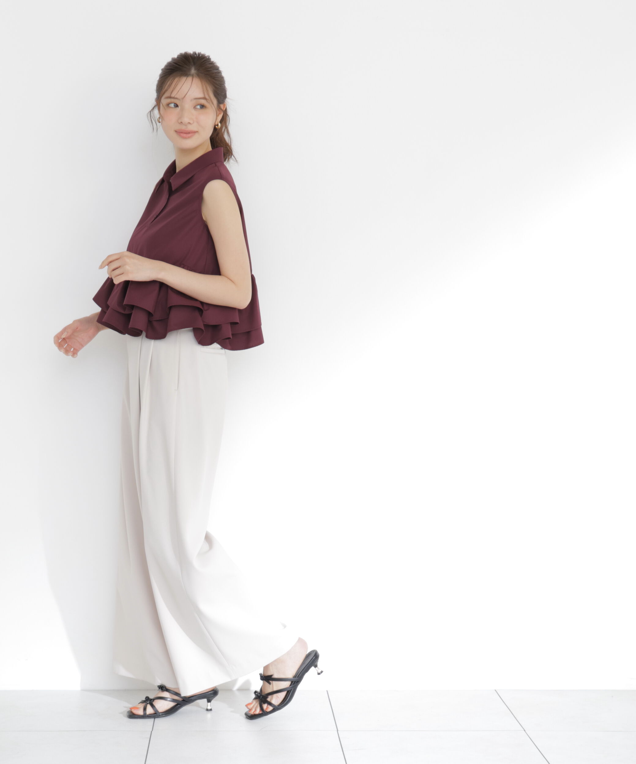 PROPORTION BODY DRESSING「＜a/mie＞フリルヘムブラウス」|シャツ・ブラウス|