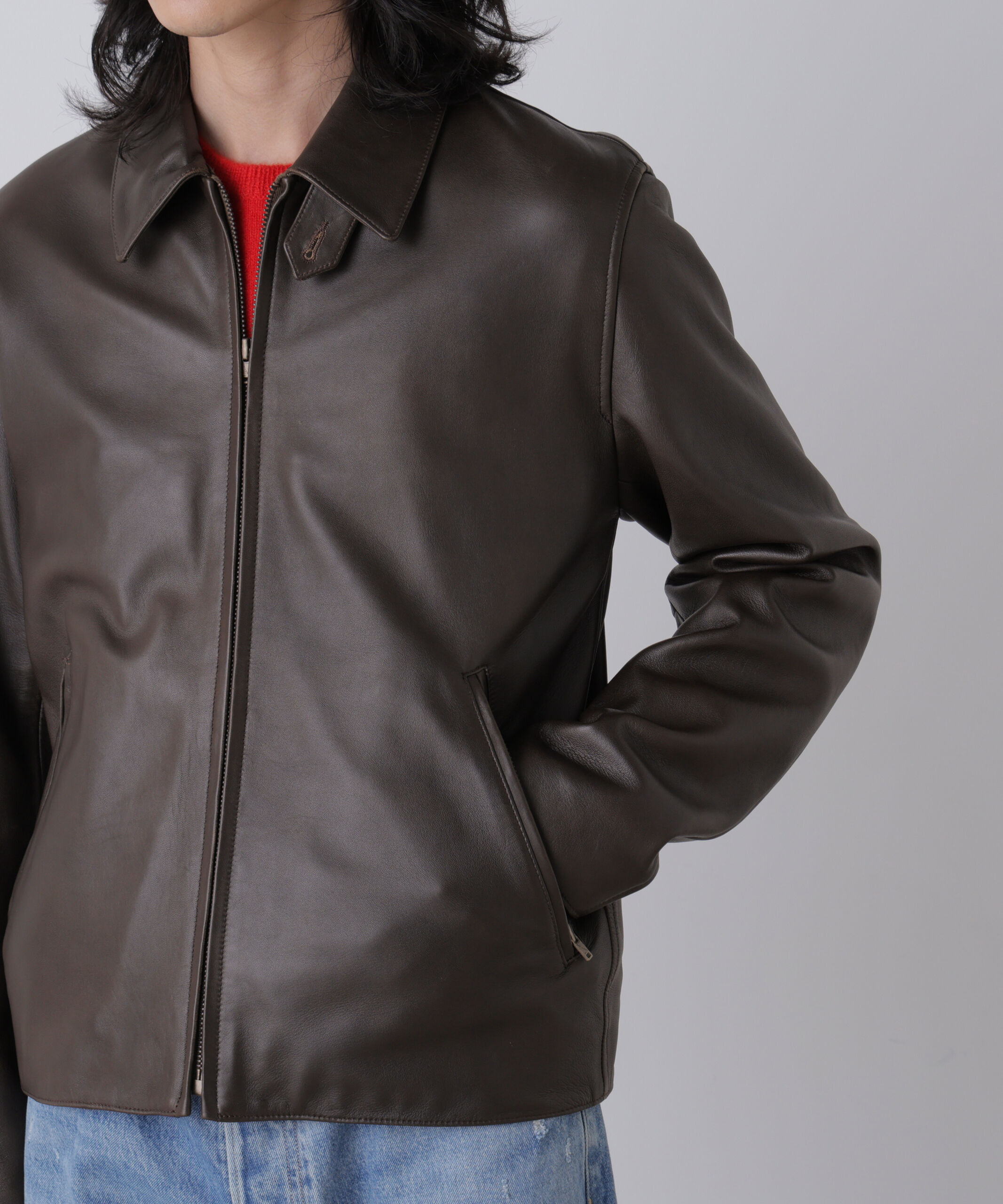 YLEVE 「YLEVE / SHEEP AVIATOR LEATHER JACKET」|ブルゾン・スタジャン|