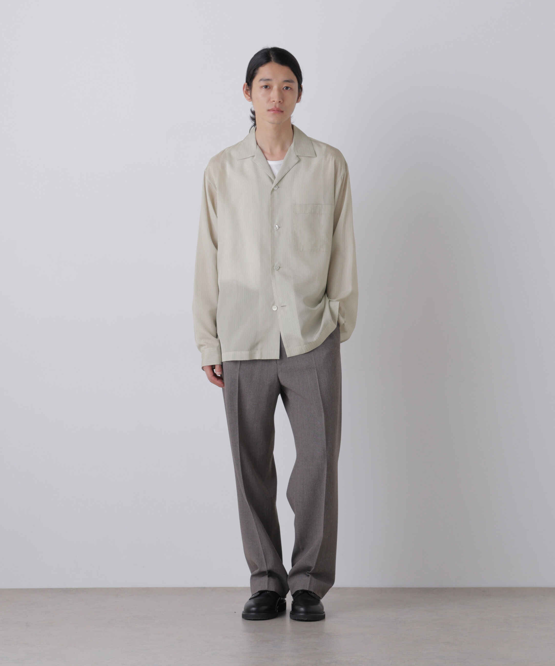 YLEVE 「YLEVE / ACETATE CUPRO STRIPE PJ SHIRT」|シャツ・ブラウス|