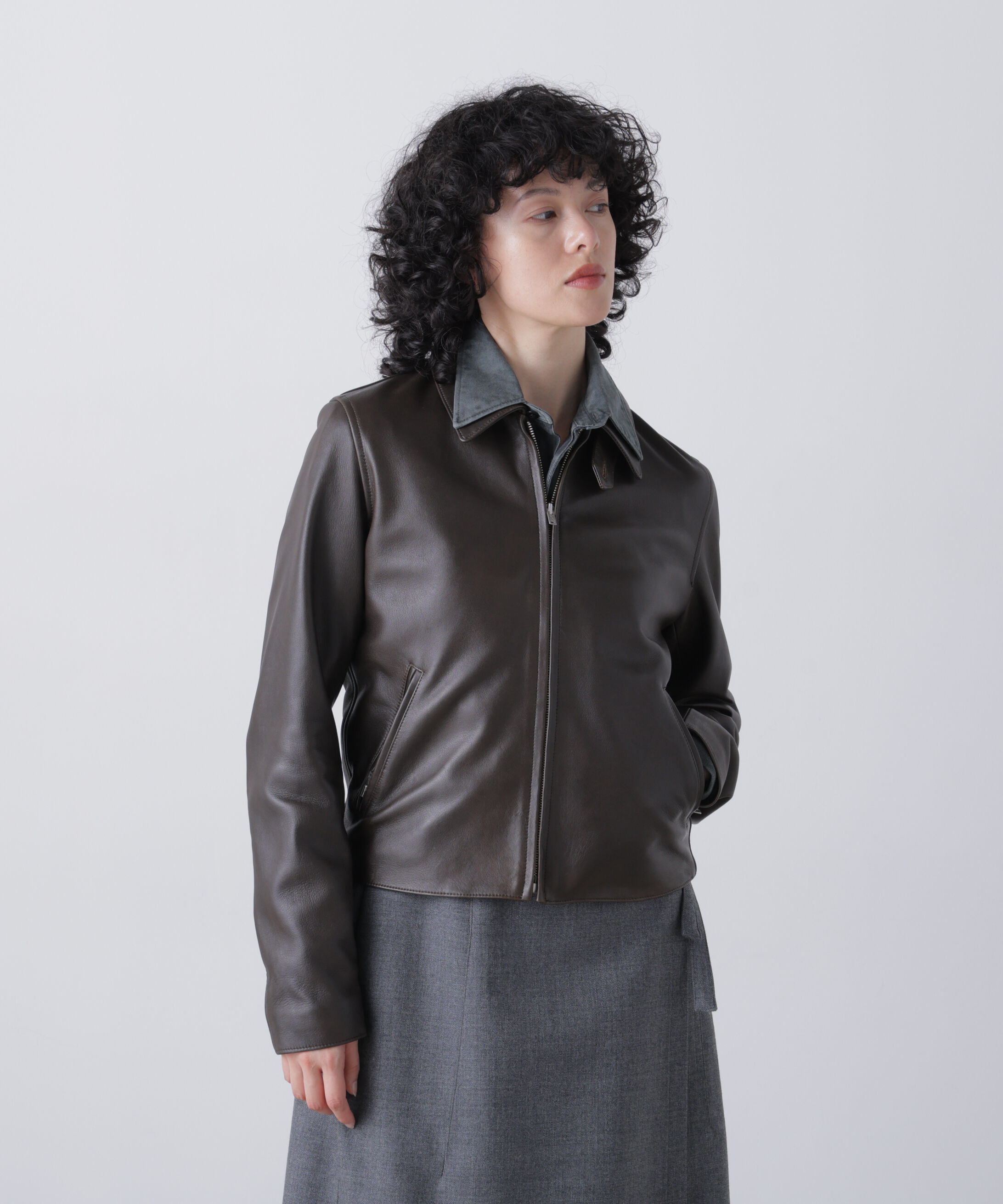 YLEVE 「YLEVE / SHEEP AVIATOR LEATHER JACKET」|ブルゾン・スタジャン|