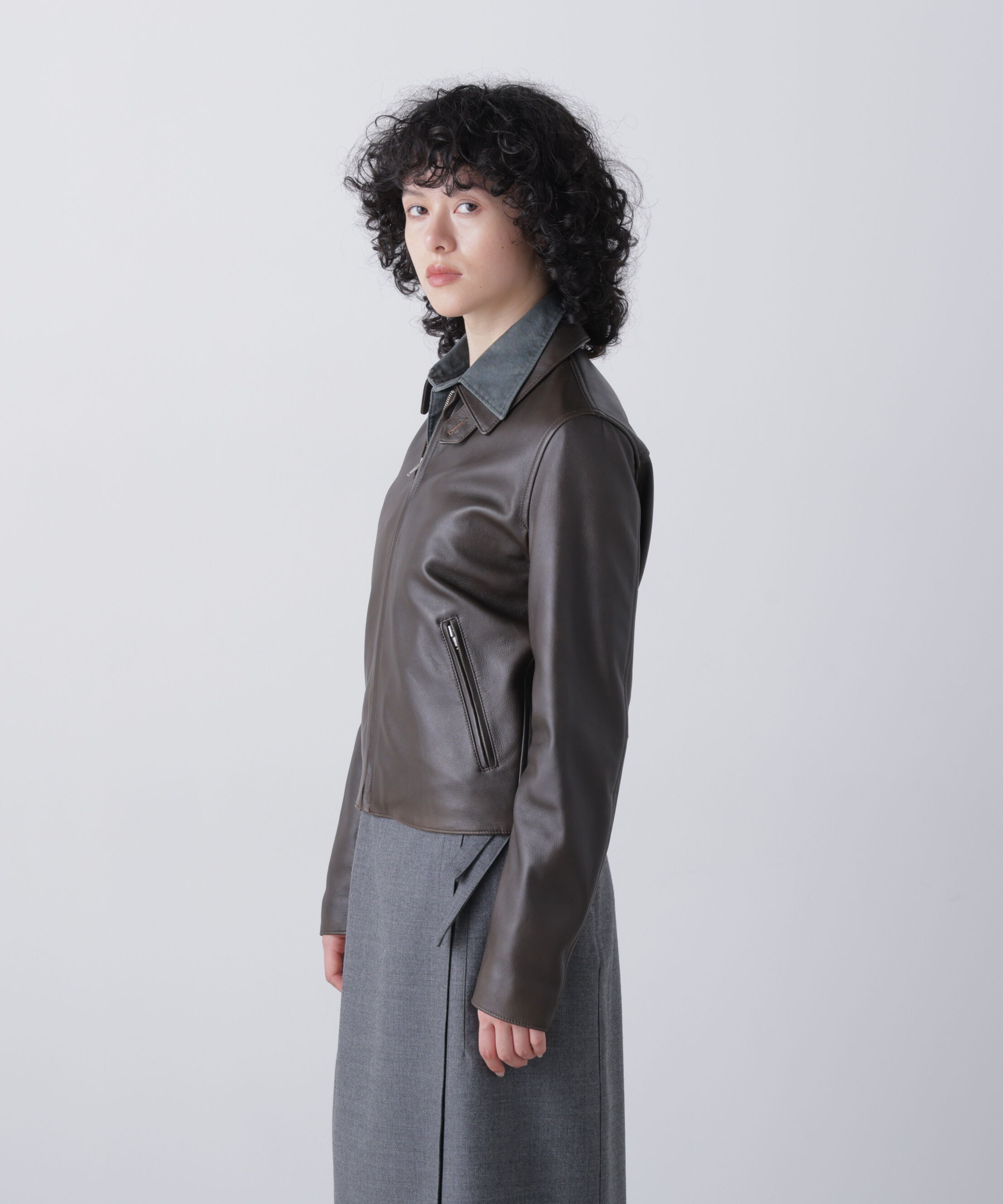 YLEVE 「YLEVE / SHEEP AVIATOR LEATHER JACKET」|ブルゾン・スタジャン|