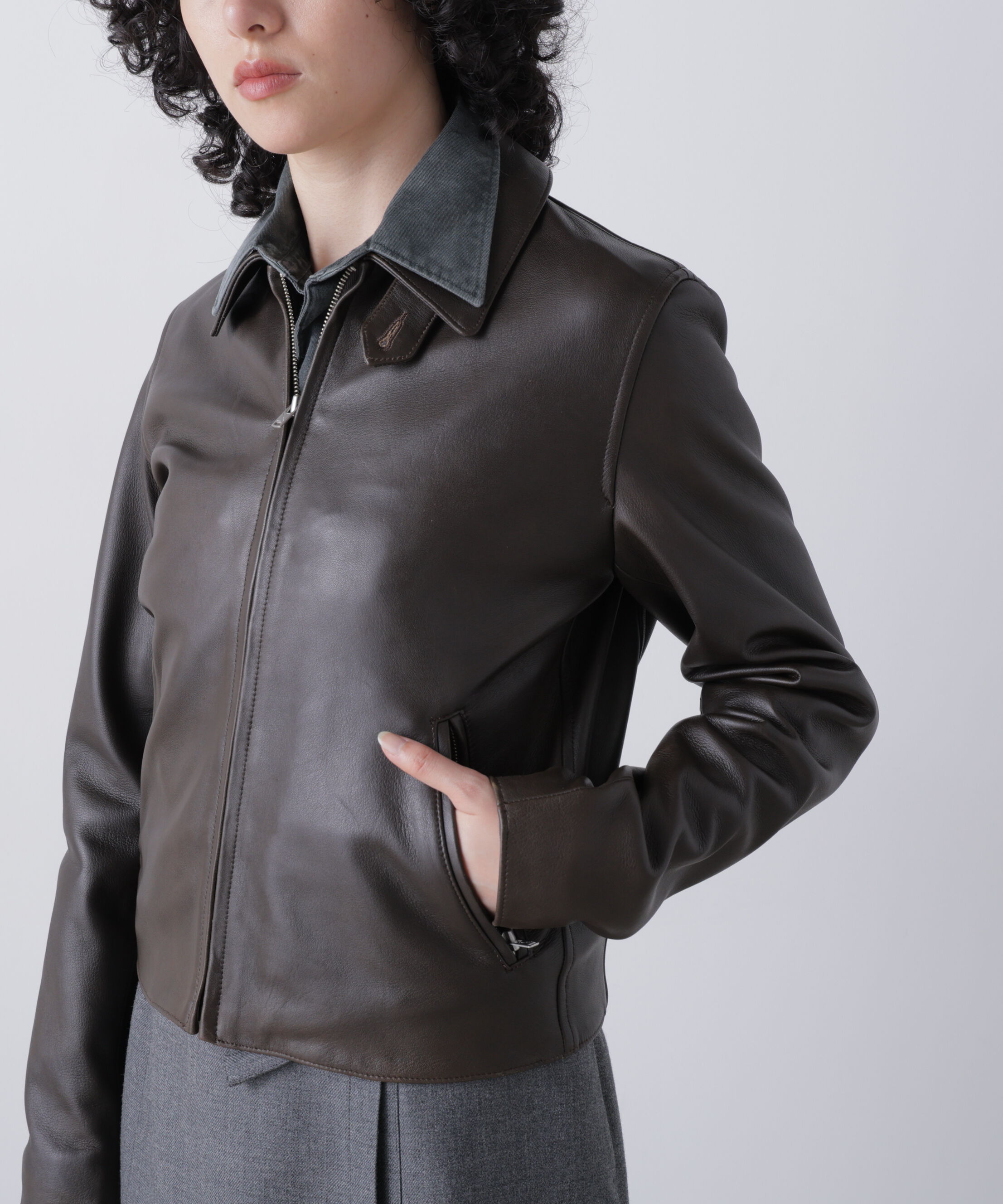 YLEVE 「YLEVE / SHEEP AVIATOR LEATHER JACKET」|ブルゾン・スタジャン|
