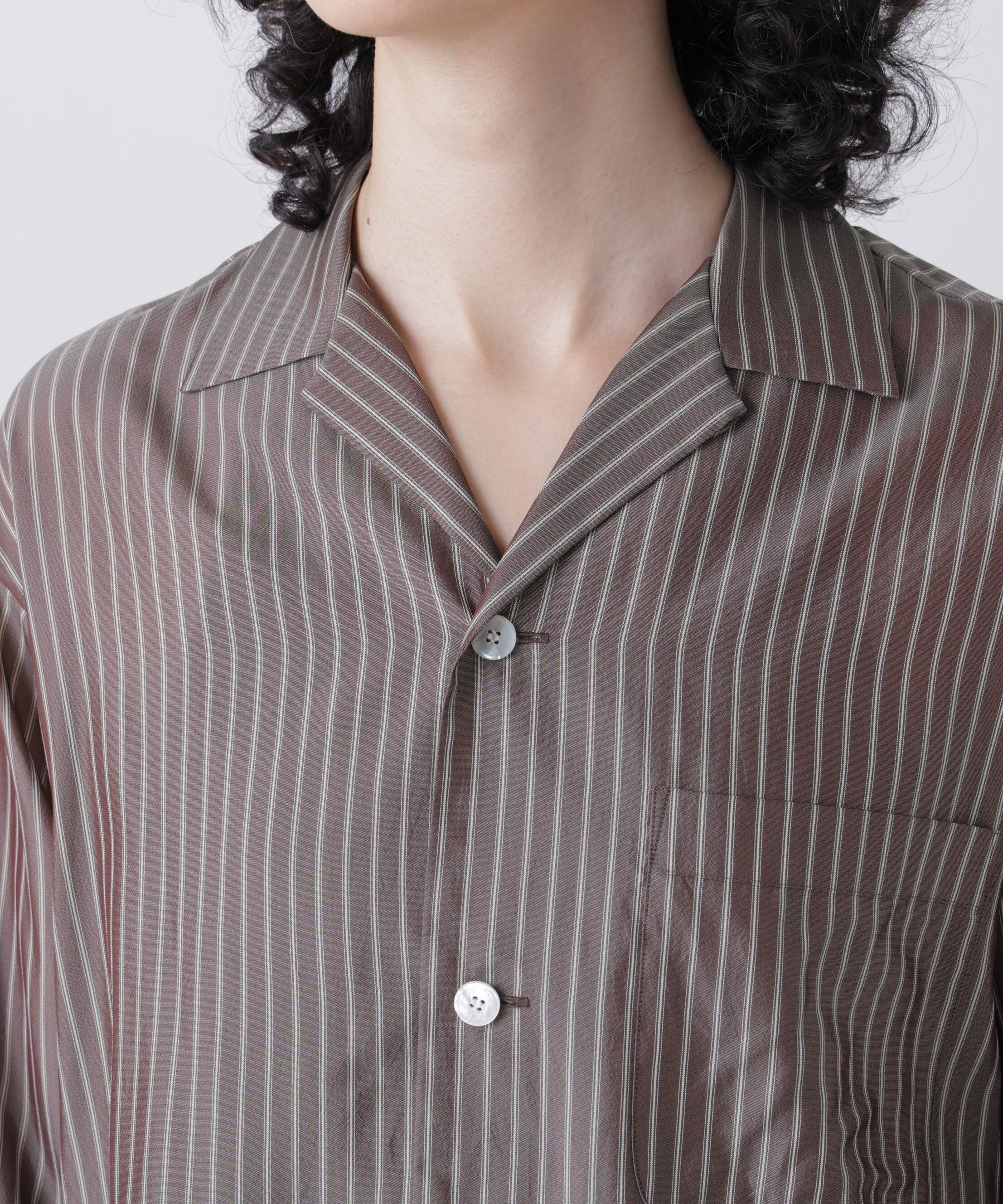 YLEVE 「YLEVE / ACETATE CUPRO STRIPE PJ SHIRT」|シャツ・ブラウス|