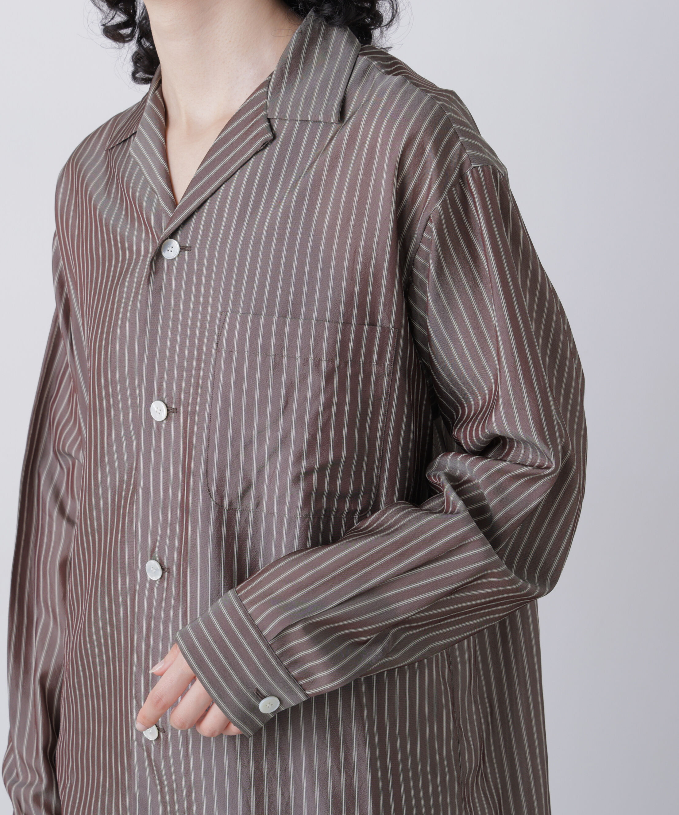 YLEVE 「YLEVE / ACETATE CUPRO STRIPE PJ SHIRT」|シャツ・ブラウス|