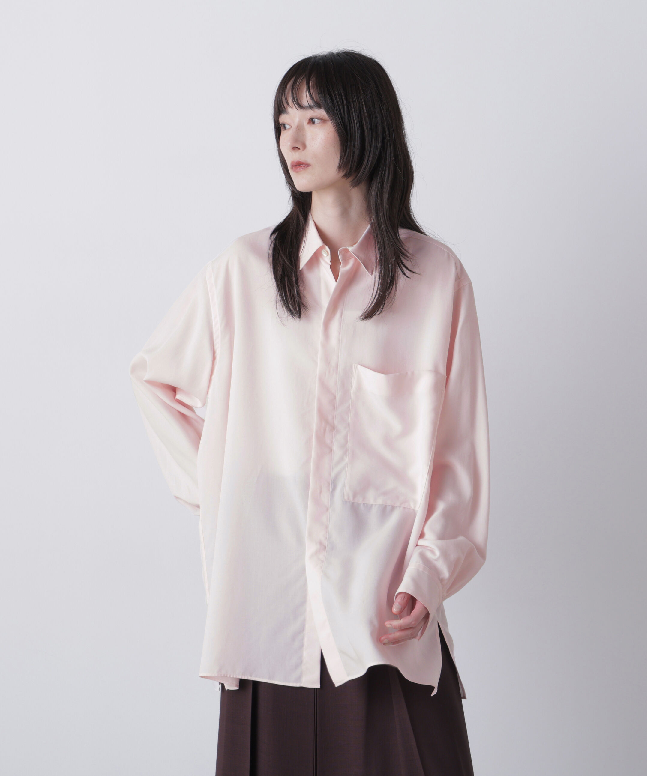 YLEVE 「YLEVE / LYOCELL BROADCLOTH BLOUSE」|シャツ・ブラウス|PINK