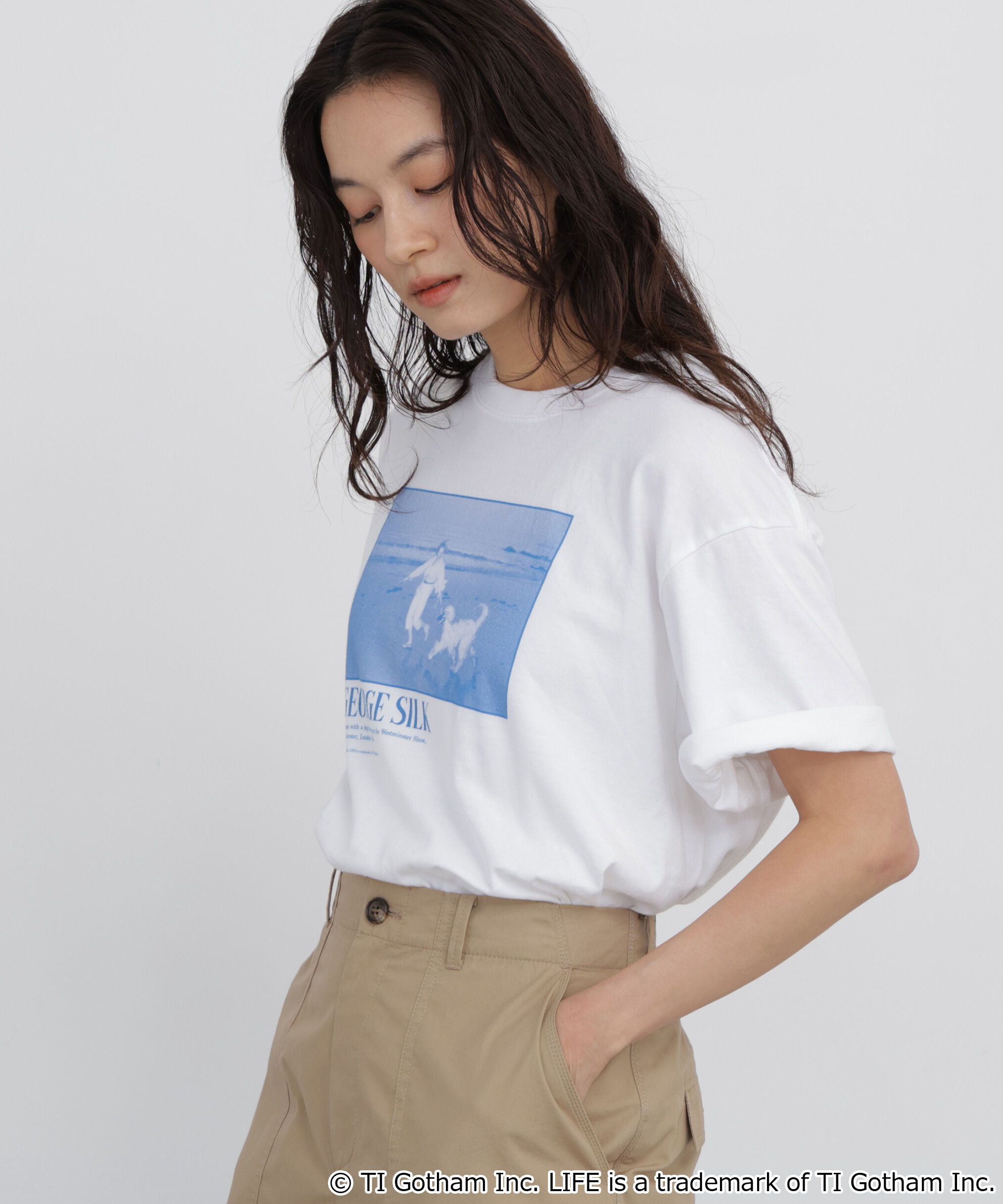  「ＬＩＦＥコラボフォトＴシャツ　ドッグ」|Tシャツ・カットソー|
