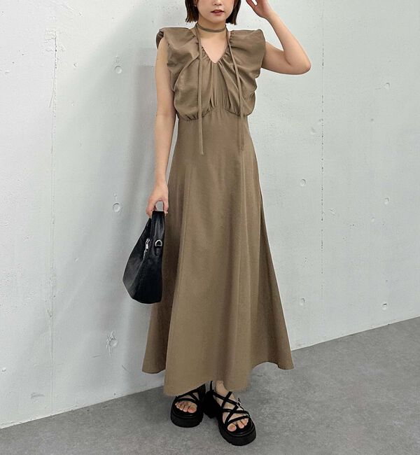 archives「Ｖネックバルーンノースリワンピース」|ワンピース|
