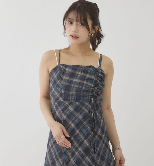 archives「チェックシフォンドロストキャミワンピース」|ワンピース|