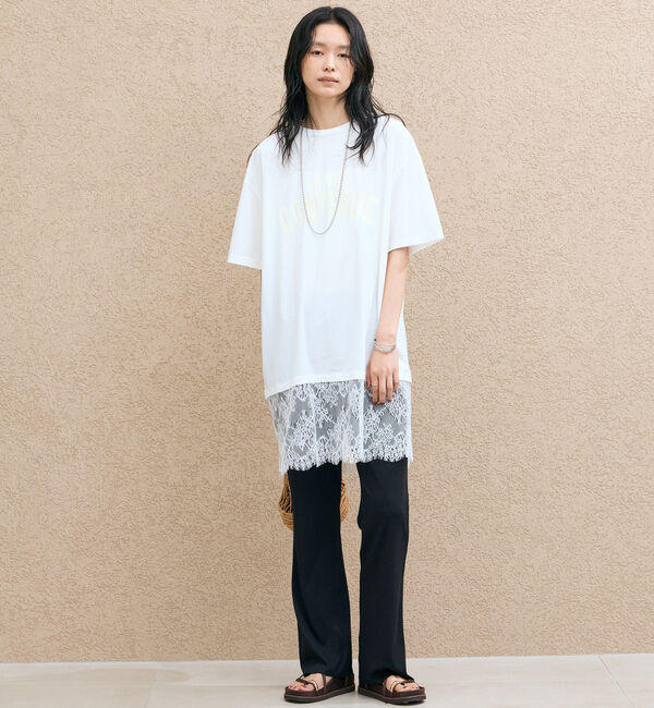 Doux archives「裾レースオーバーロゴＴｅｅ」|Tシャツ・カットソー|
