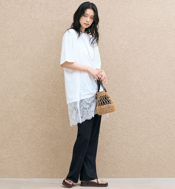 Doux archives「裾レースオーバーロゴＴｅｅ」|Tシャツ・カットソー|