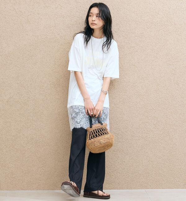 Doux archives「裾レースオーバーロゴＴｅｅ」|Tシャツ・カットソー|