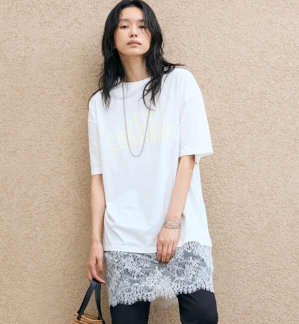 Doux archives「裾レースオーバーロゴＴｅｅ」|Tシャツ・カットソー|