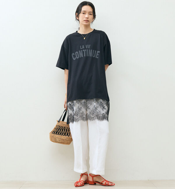 Doux archives「裾レースオーバーロゴＴｅｅ」|Tシャツ・カットソー|