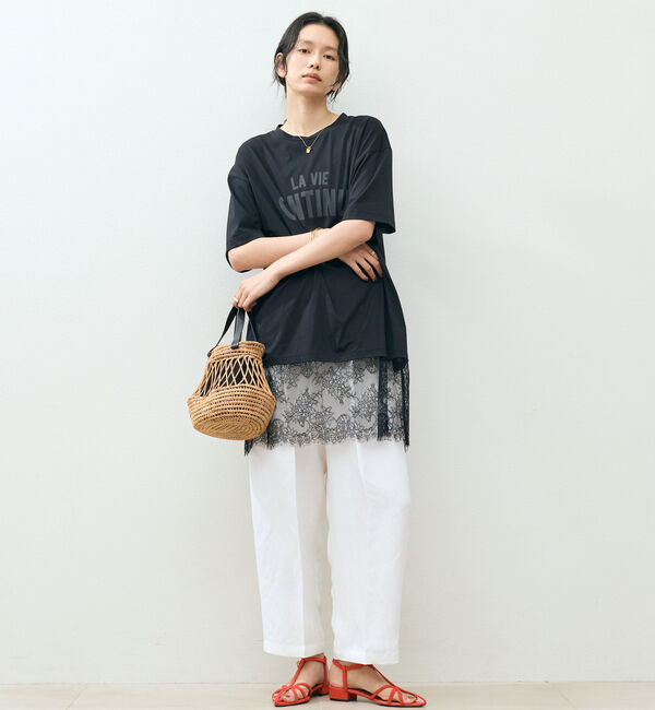 Doux archives「裾レースオーバーロゴＴｅｅ」|Tシャツ・カットソー|