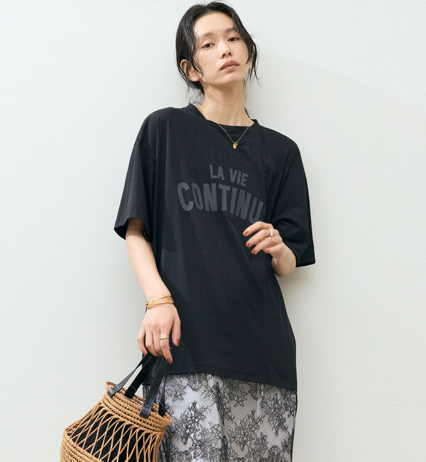 Doux archives「裾レースオーバーロゴＴｅｅ」|Tシャツ・カットソー|