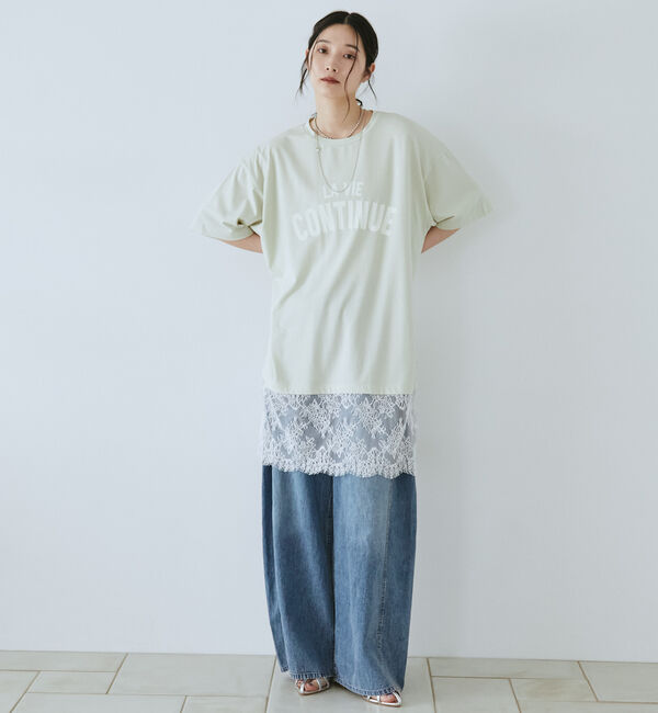 Doux archives「裾レースオーバーロゴＴｅｅ」|Tシャツ・カットソー|
