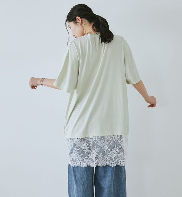 Doux archives「裾レースオーバーロゴＴｅｅ」|Tシャツ・カットソー|