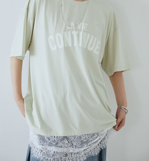 Doux archives「裾レースオーバーロゴＴｅｅ」|Tシャツ・カットソー|